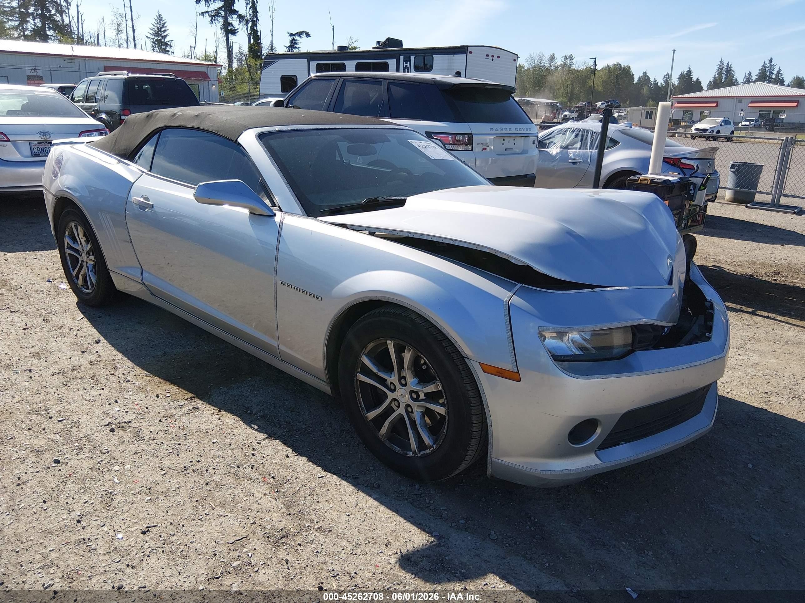 2015 Chevrolet Camaro 1lt Серебряный vin: 2G1FD3D32F9116425