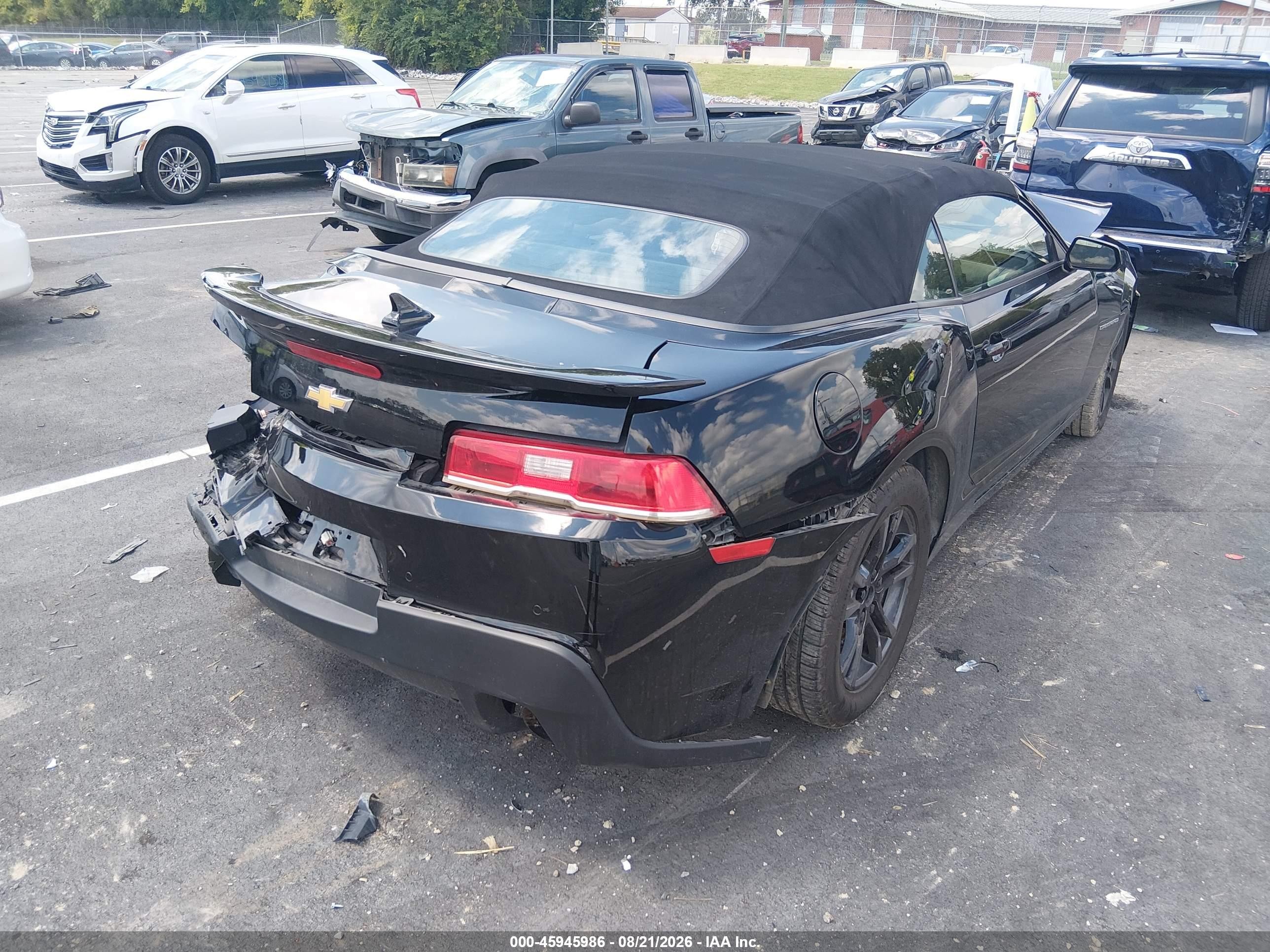2015 Chevrolet Camaro 1lt Черный vin: 2G1FD3D34F9274443