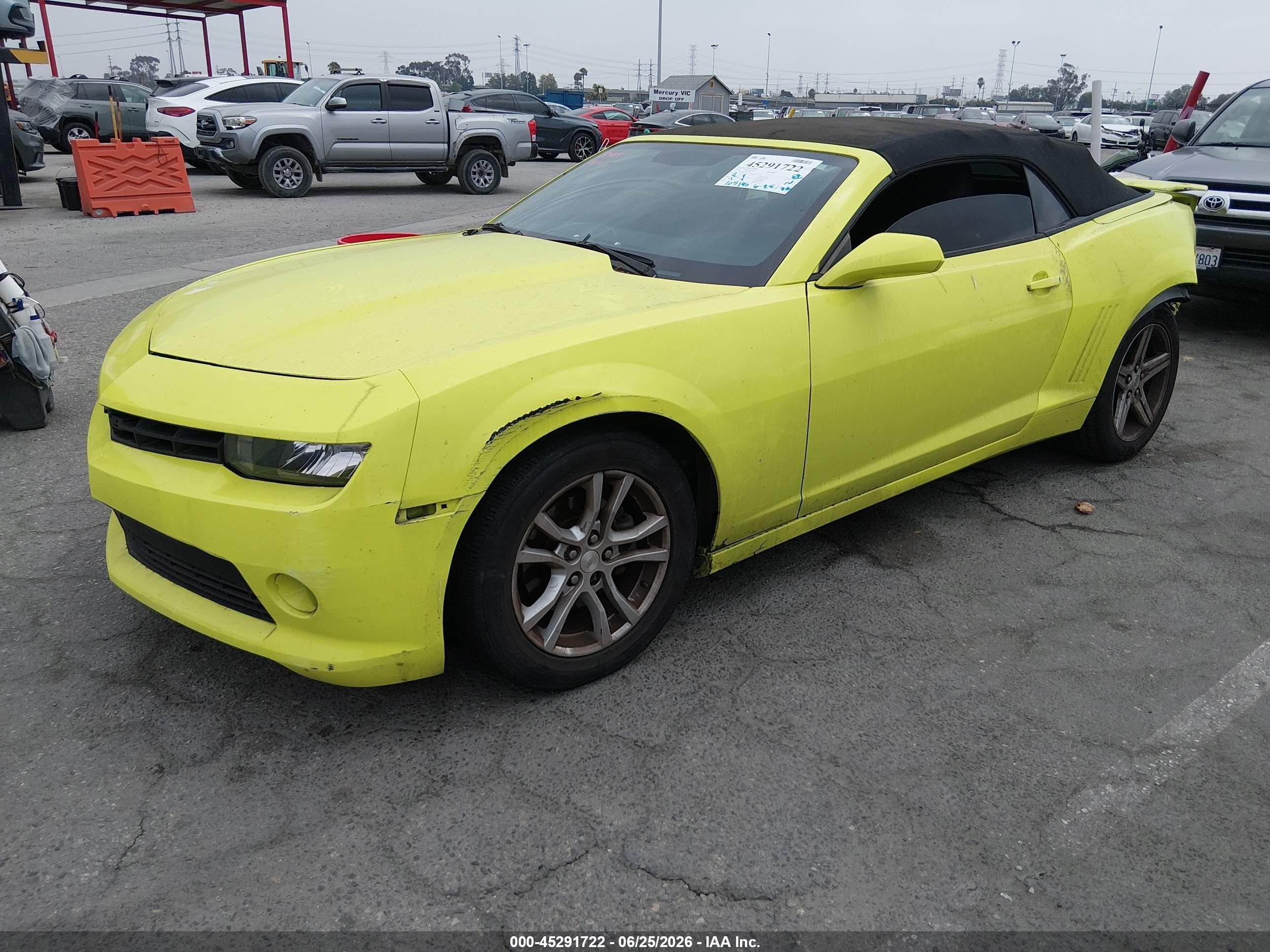 2015 Chevrolet Camaro 1lt Желтый vin: 2G1FD3D35F9262141