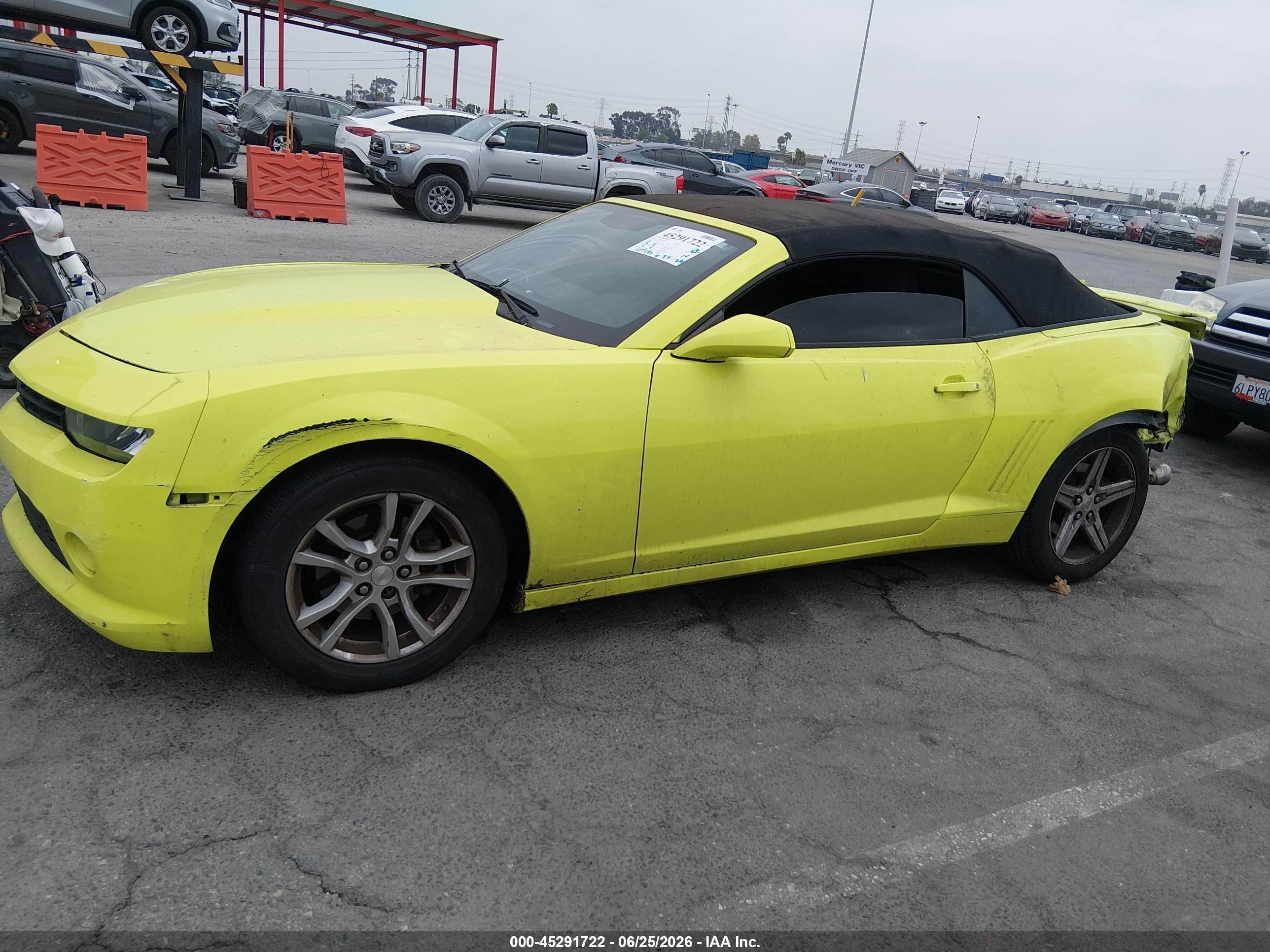 2015 Chevrolet Camaro 1lt Желтый vin: 2G1FD3D35F9262141