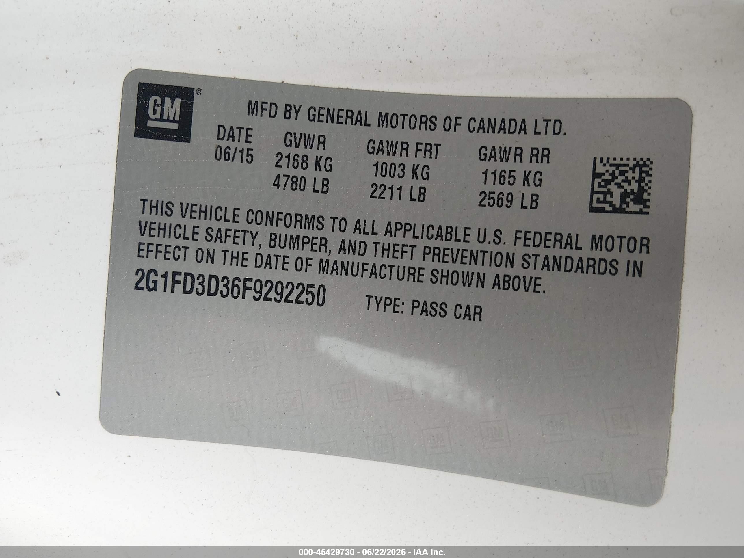 2015 Chevrolet Camaro 1lt White vin: 2G1FD3D36F9292250