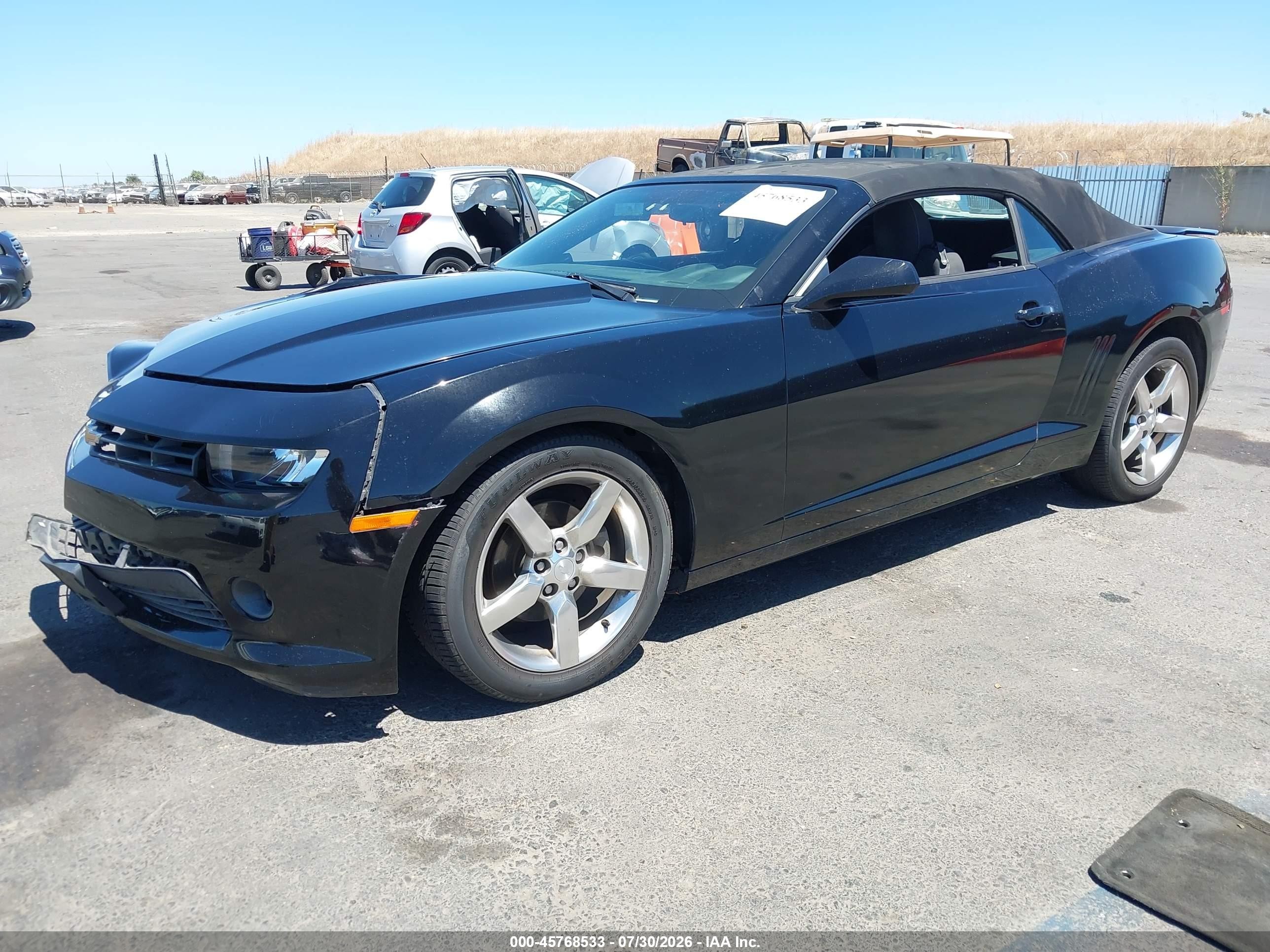 2015 Chevrolet Camaro 1lt Black vin: 2G1FD3D38F9224659