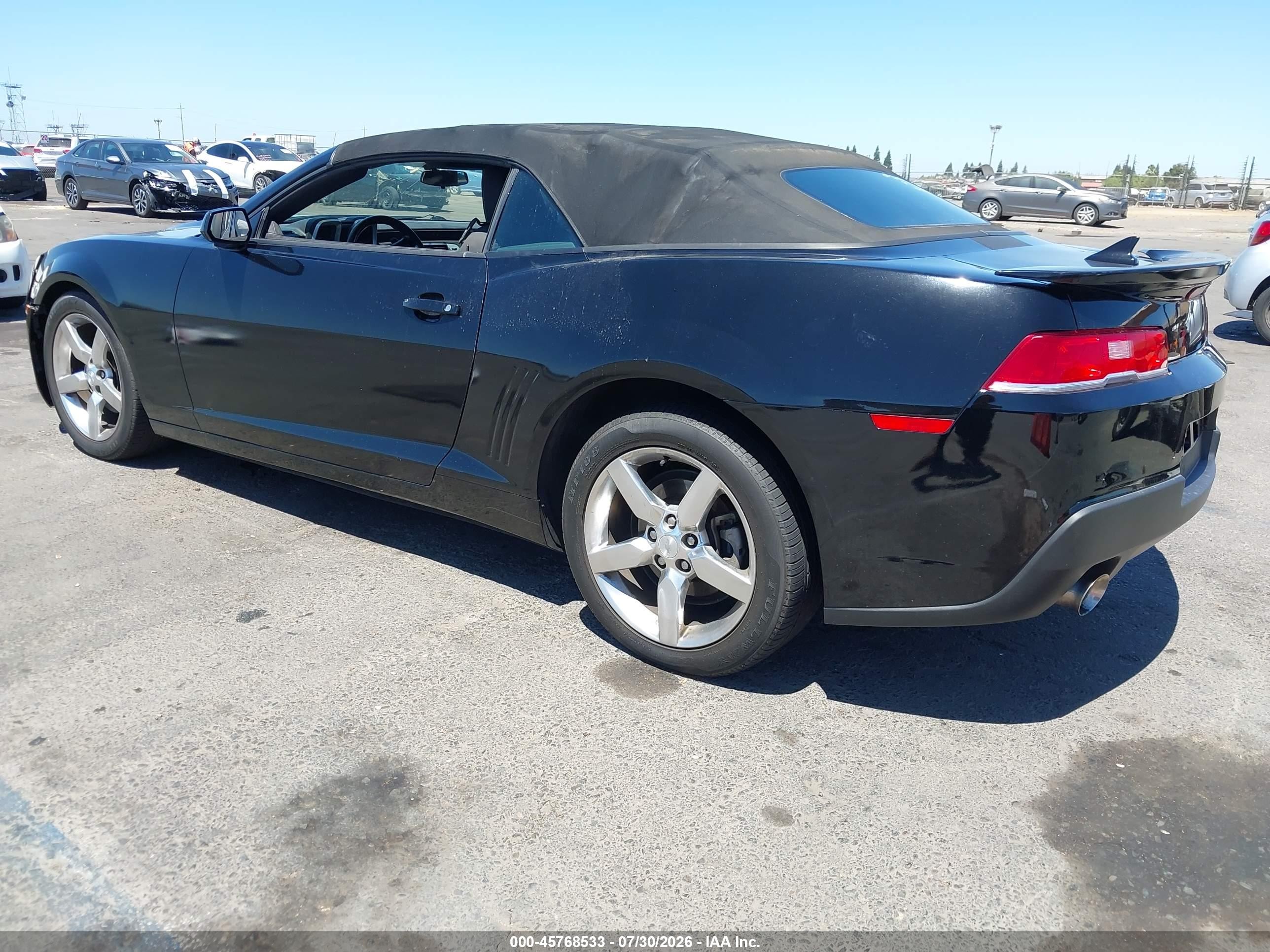 2015 Chevrolet Camaro 1lt Black vin: 2G1FD3D38F9224659
