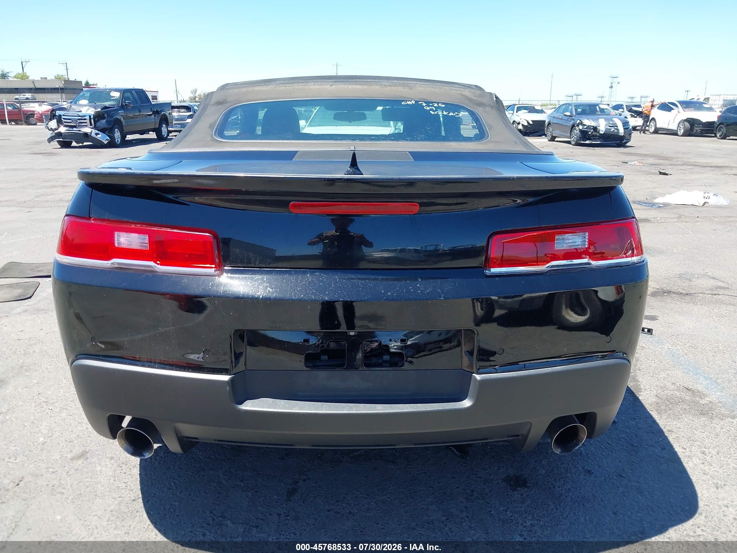 2015 Chevrolet Camaro 1lt Black vin: 2G1FD3D38F9224659