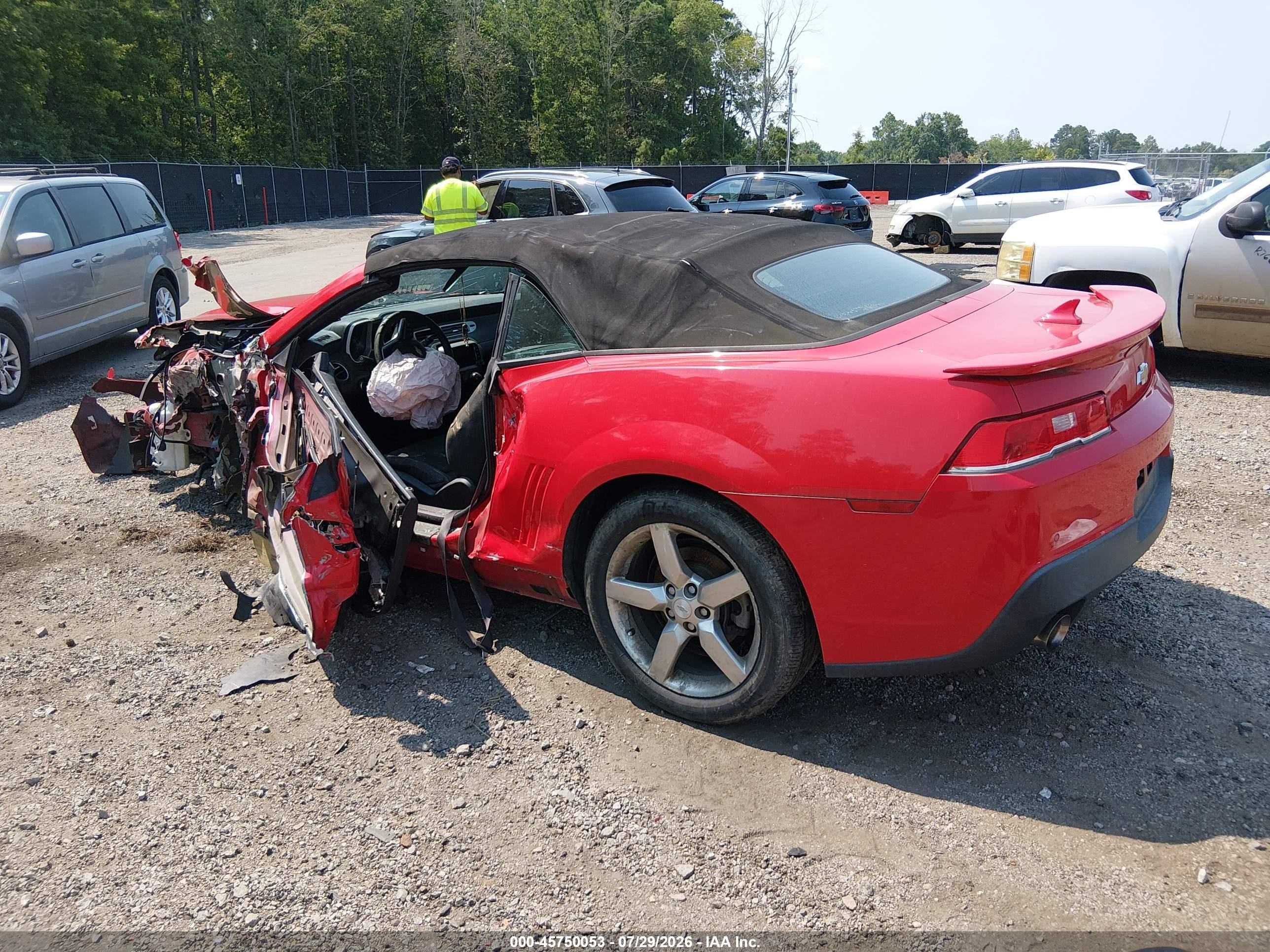 2015 Chevrolet Camaro 1lt Red vin: 2G1FD3D39F9143895