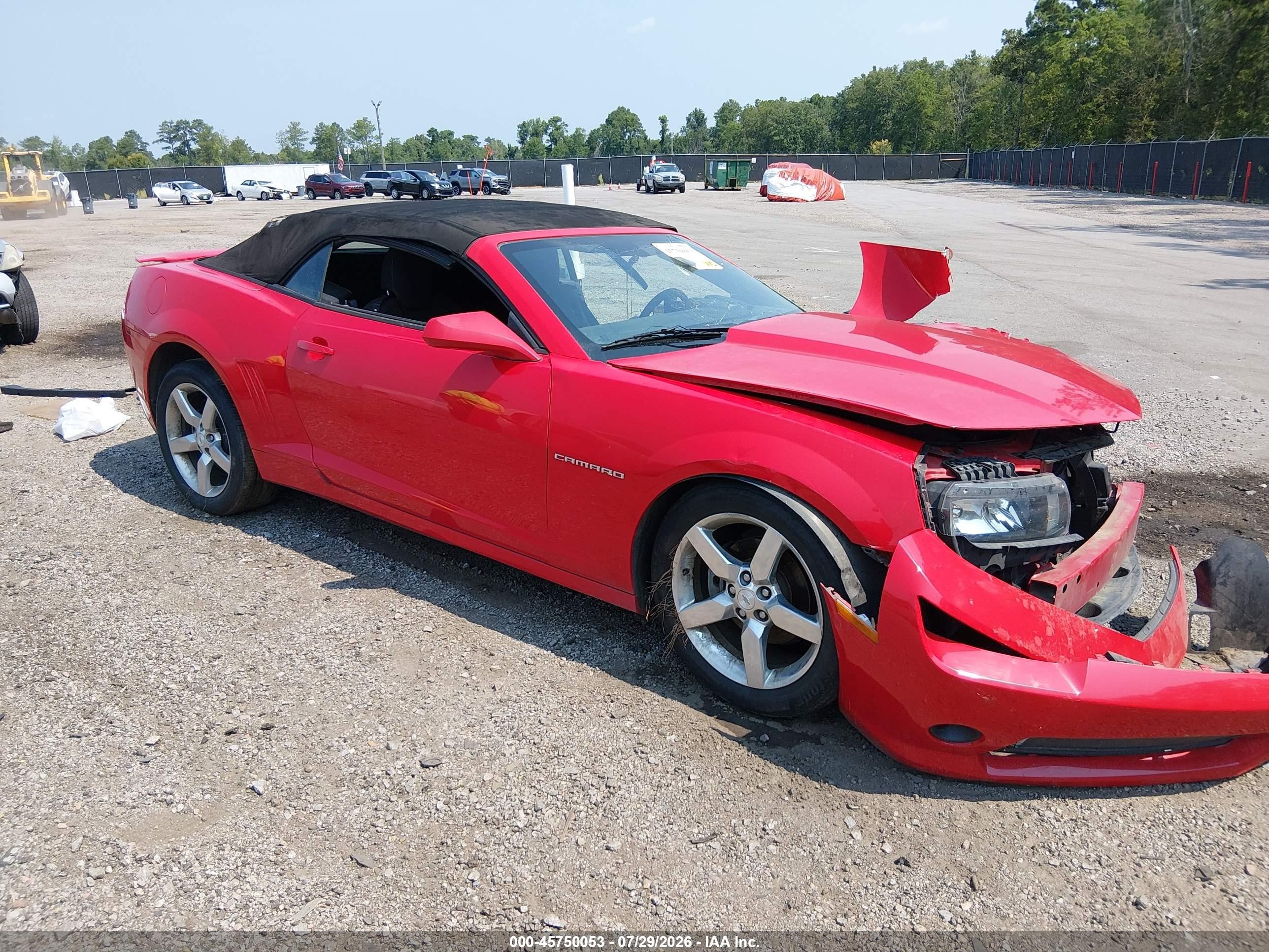 2015 Chevrolet Camaro 1lt Red vin: 2G1FD3D39F9143895
