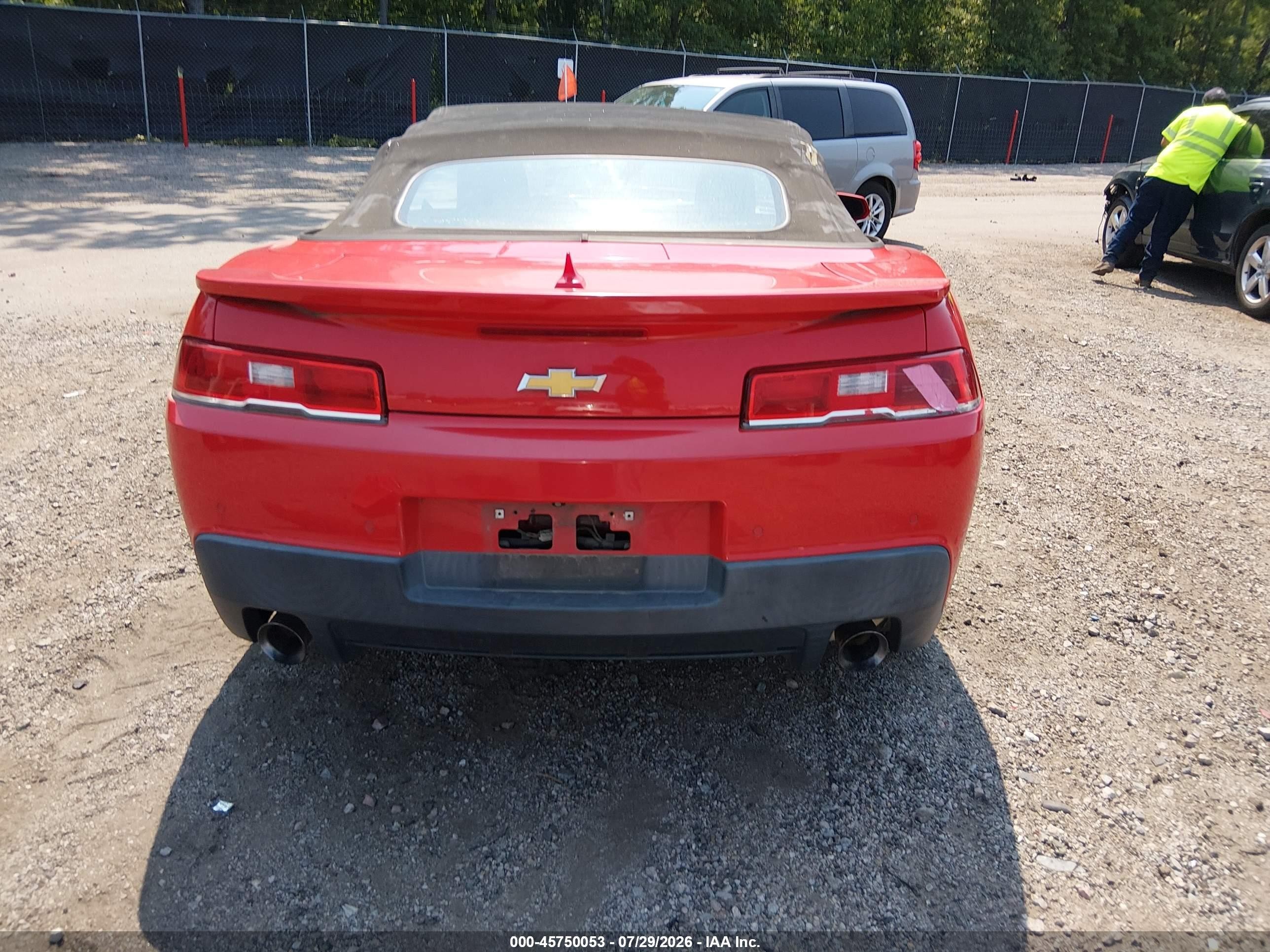 2015 Chevrolet Camaro 1lt Red vin: 2G1FD3D39F9143895