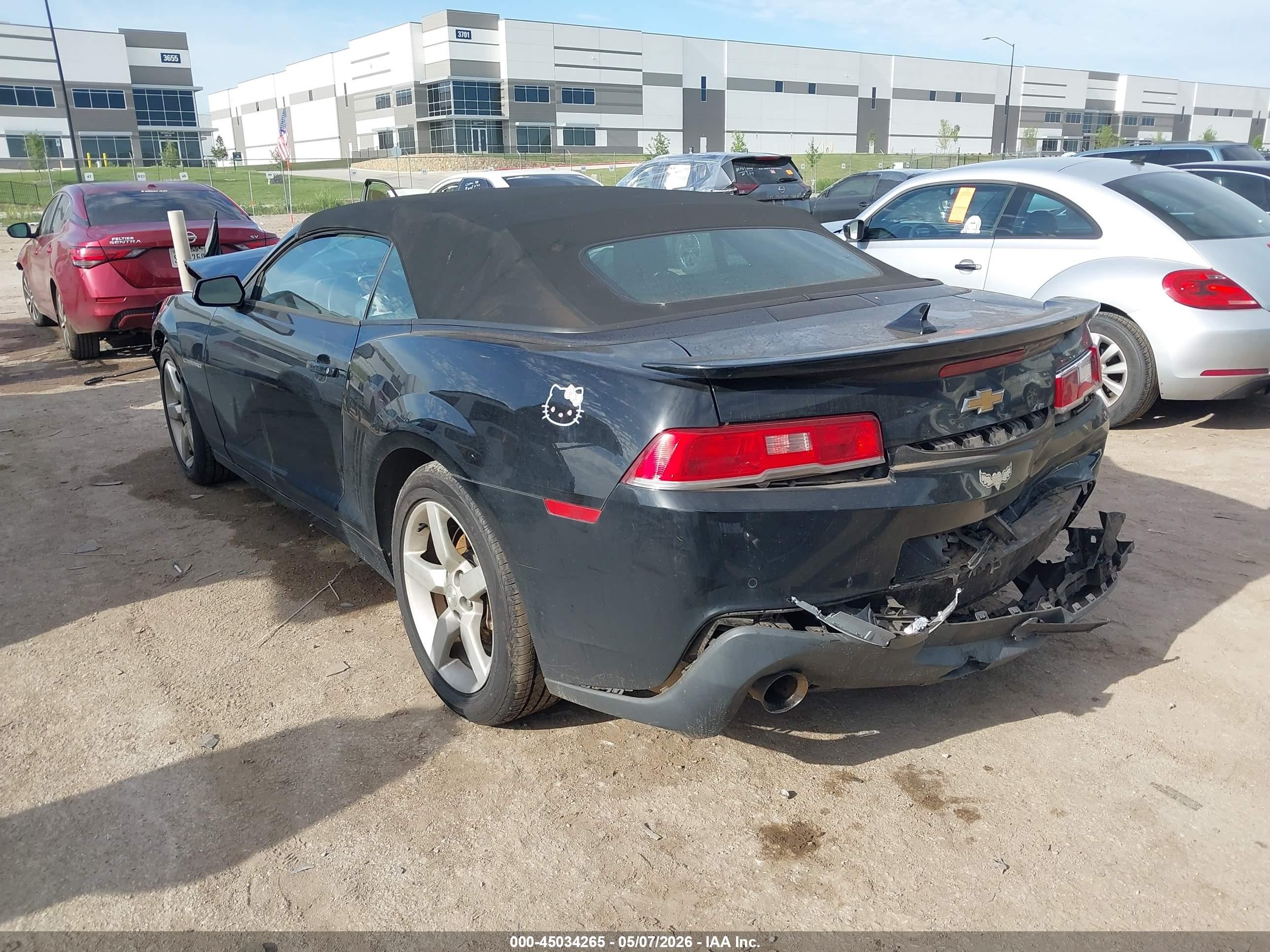 2015 Chevrolet Camaro 1lt Black vin: 2G1FD3D39F9167954