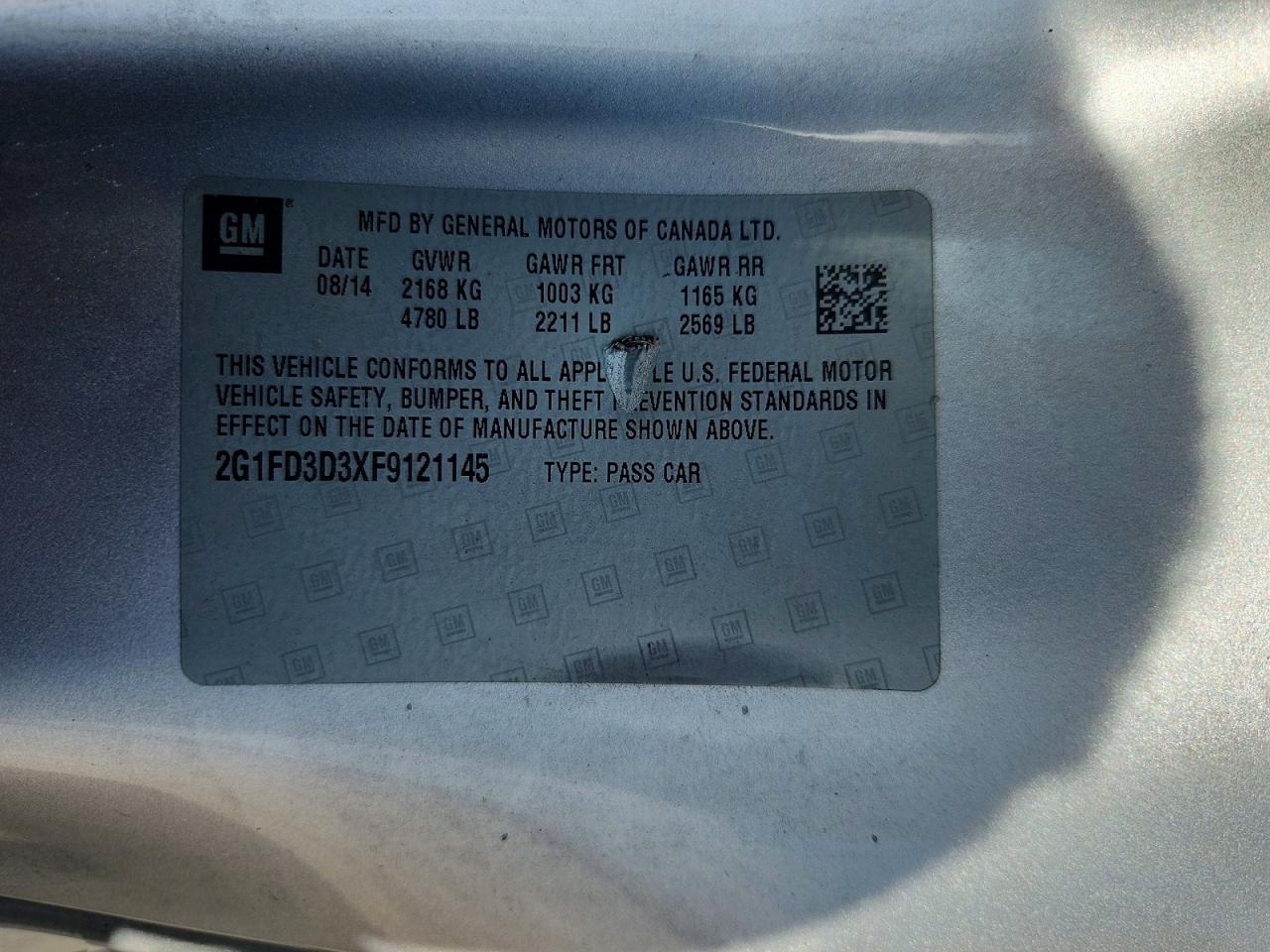 2015 Chevrolet Camaro Lt Silver vin: 2G1FD3D3XF9121145