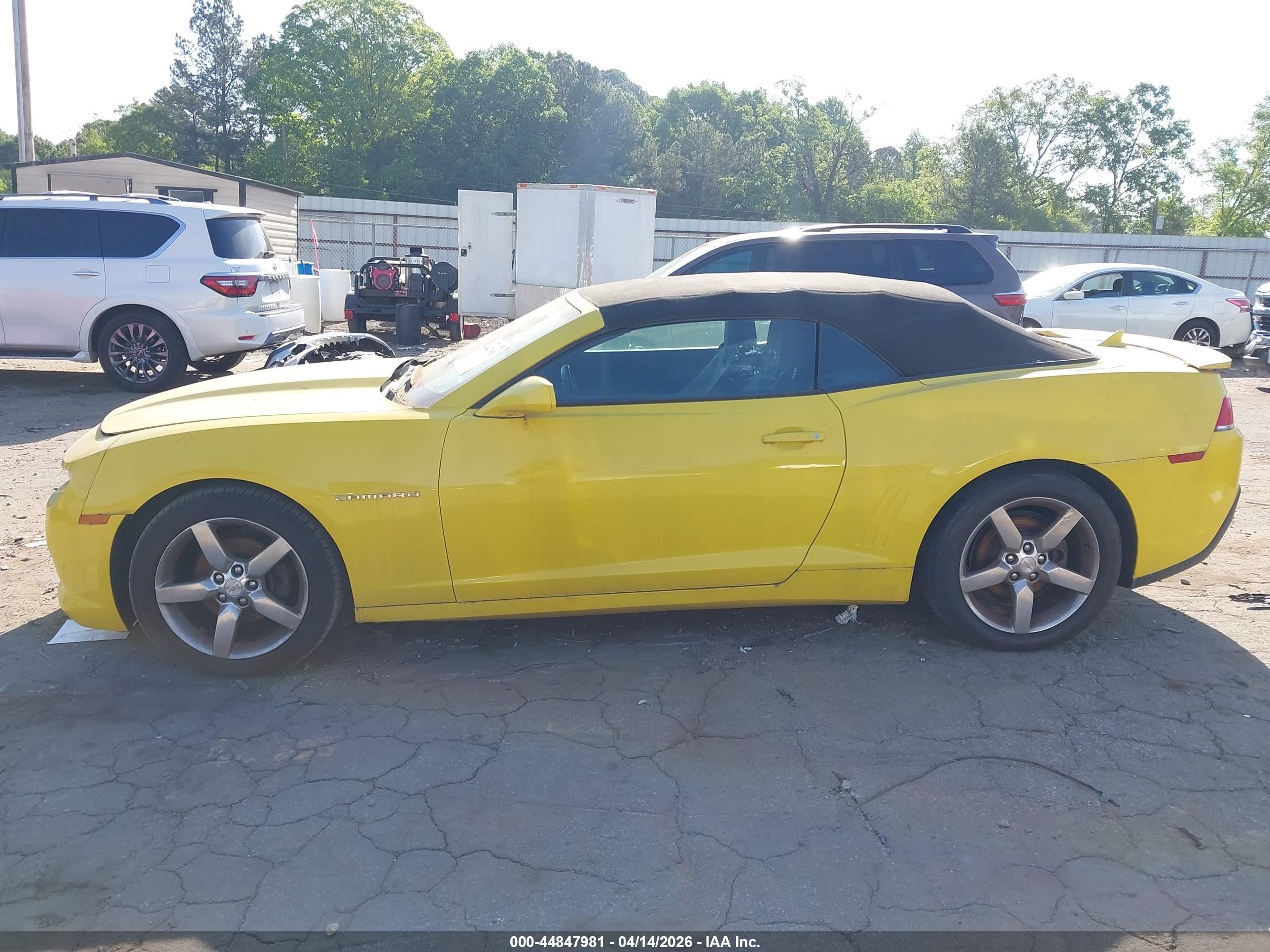 2015 Chevrolet Camaro 1lt Yellow vin: 2G1FD3D3XF9288184