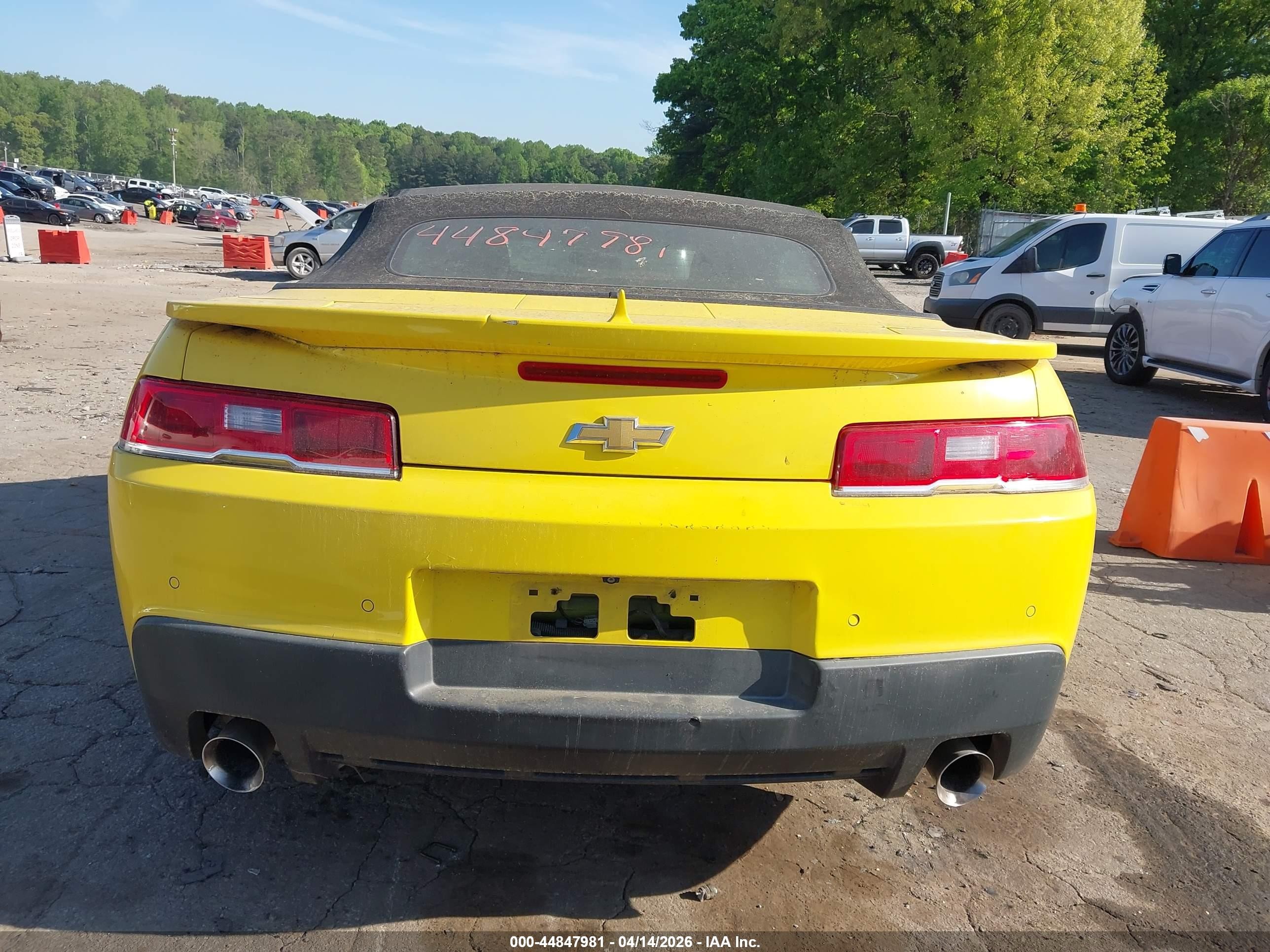 2015 Chevrolet Camaro 1lt Yellow vin: 2G1FD3D3XF9288184