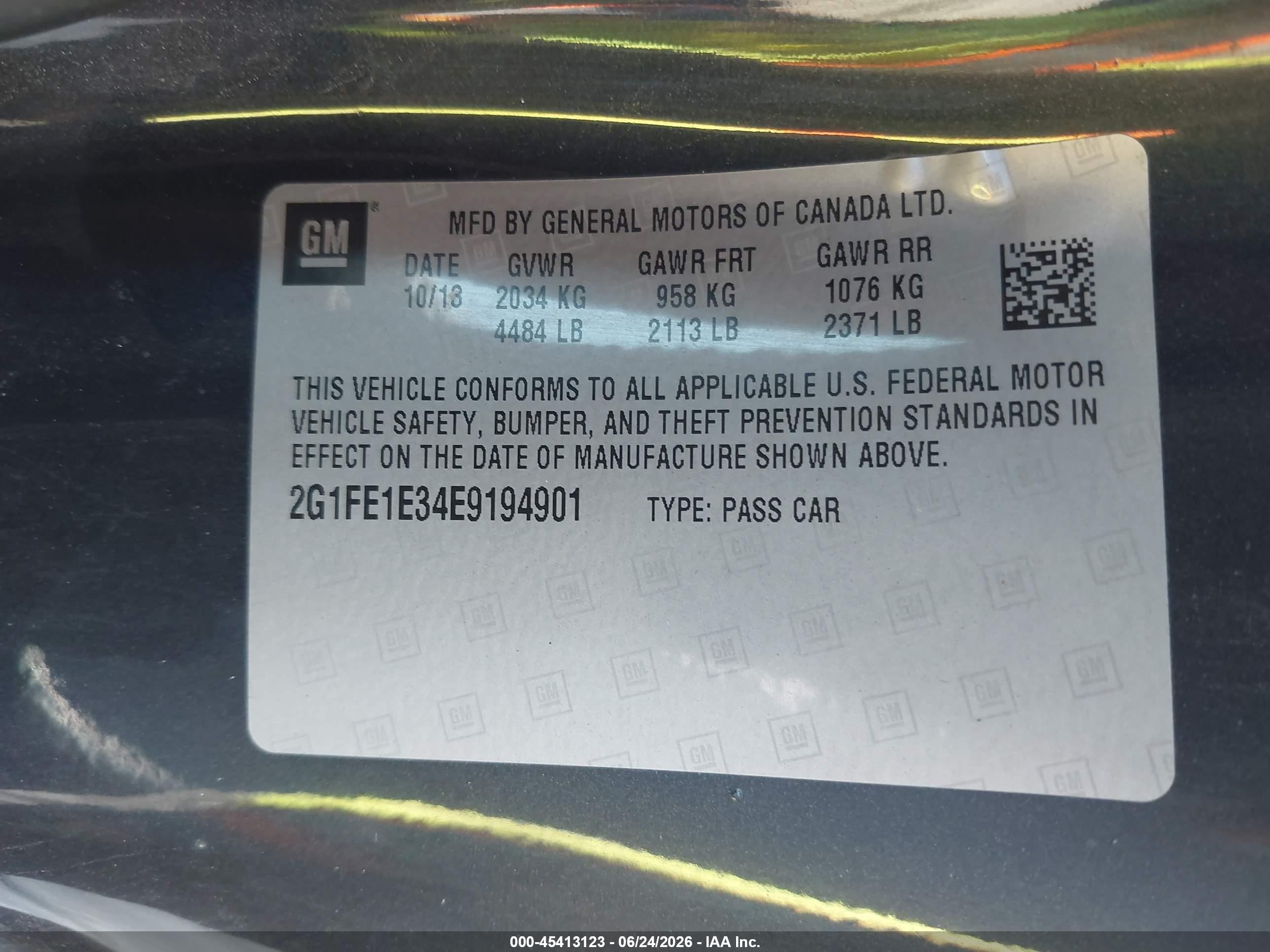 2014 Chevrolet Camaro 1ls Черный vin: 2G1FE1E34E9194901