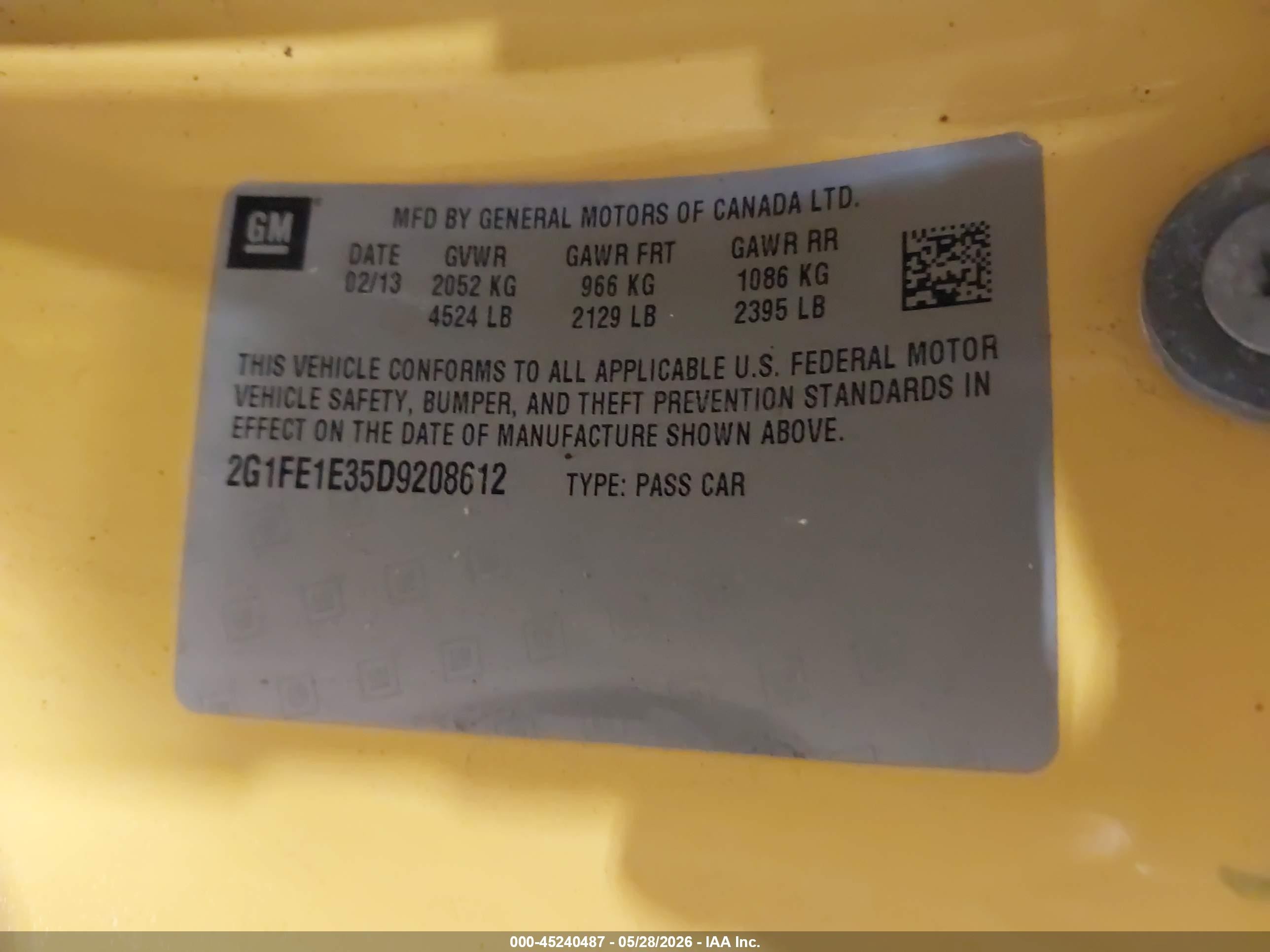 2013 Chevrolet Camaro 1ls Yellow vin: 2G1FE1E35D9208612