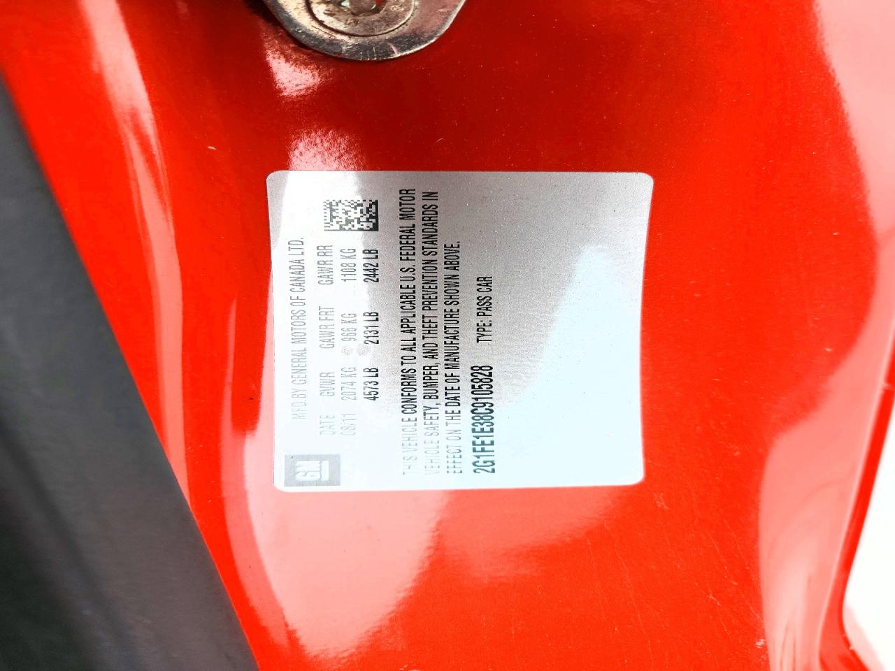 2012 Chevrolet Camaro Ls Orange vin: 2G1FE1E38C9105828
