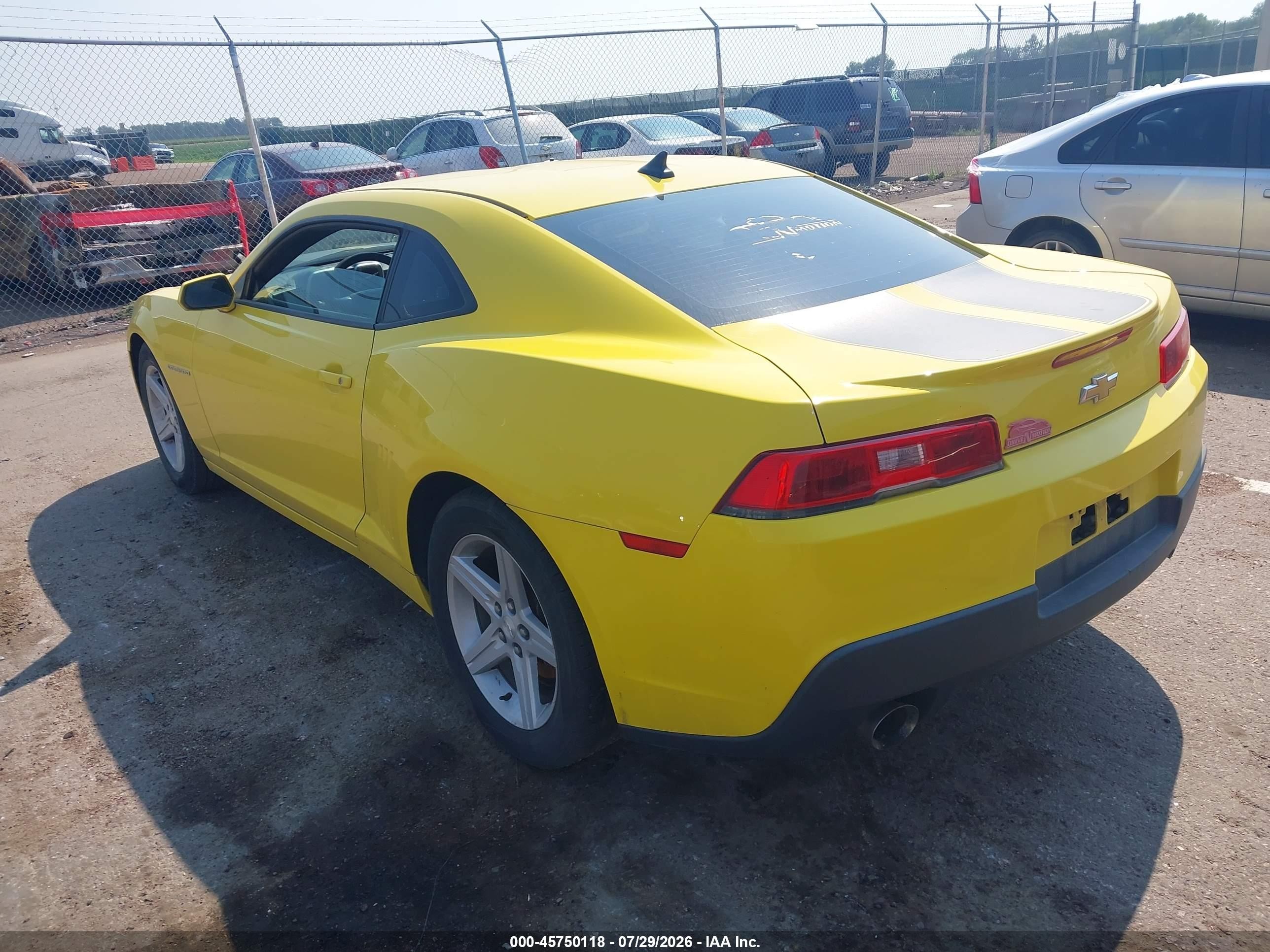 2014 Chevrolet Camaro 1ls Желтый vin: 2G1FE1E38E9184033