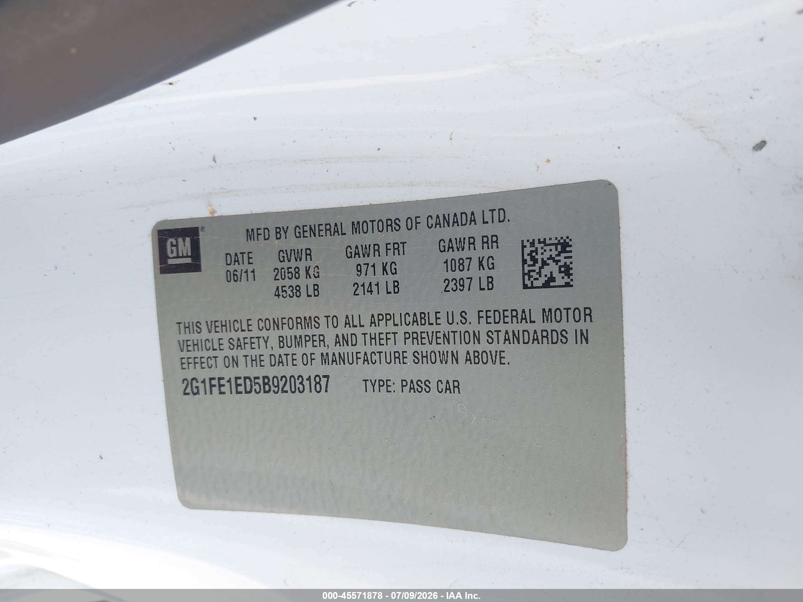 2011 Chevrolet Camaro 1ls White vin: 2G1FE1ED5B9203187