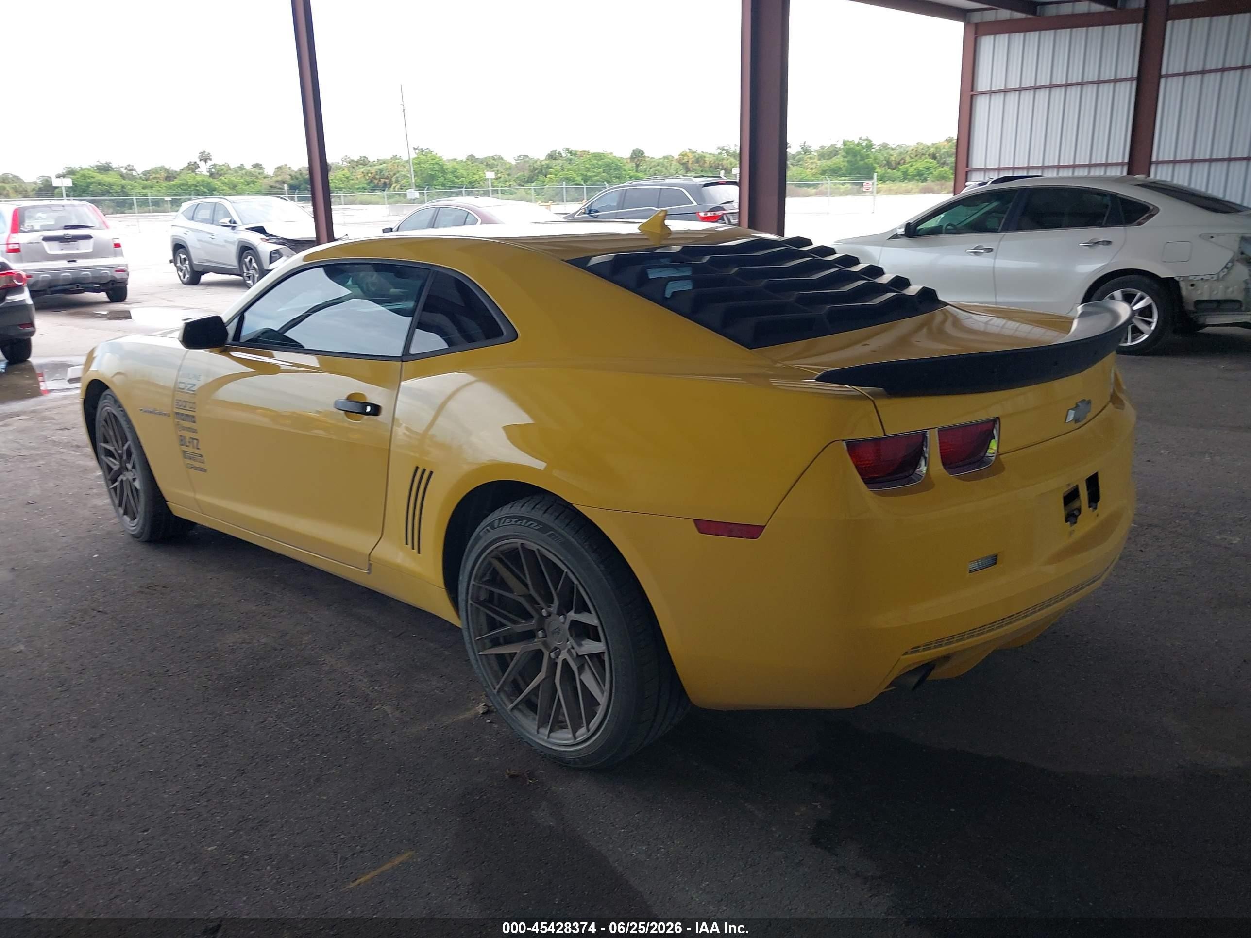 2012 Chevrolet Camaro 1lt Yellow vin: 2G1FF1E30C9139310