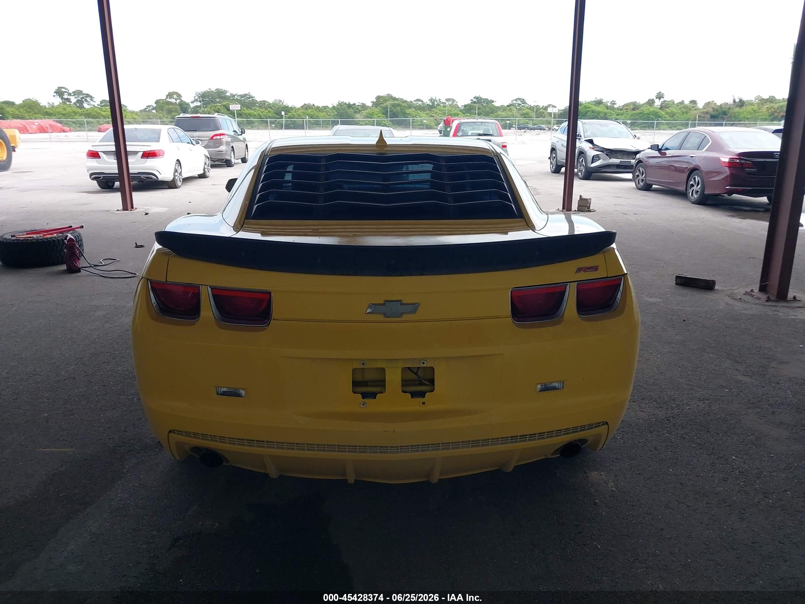 2012 Chevrolet Camaro 1lt Yellow vin: 2G1FF1E30C9139310