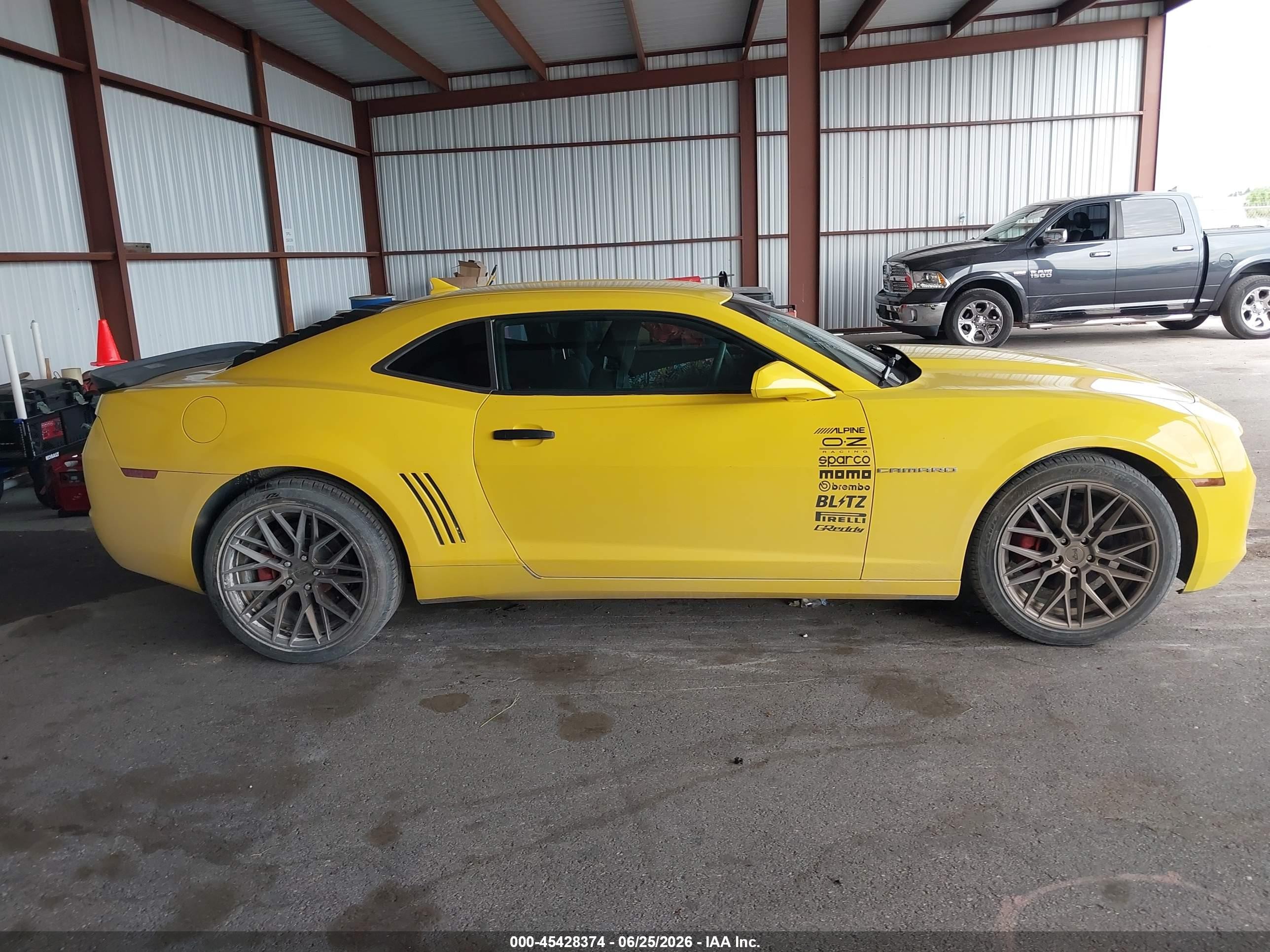 2012 Chevrolet Camaro 1lt Yellow vin: 2G1FF1E30C9139310