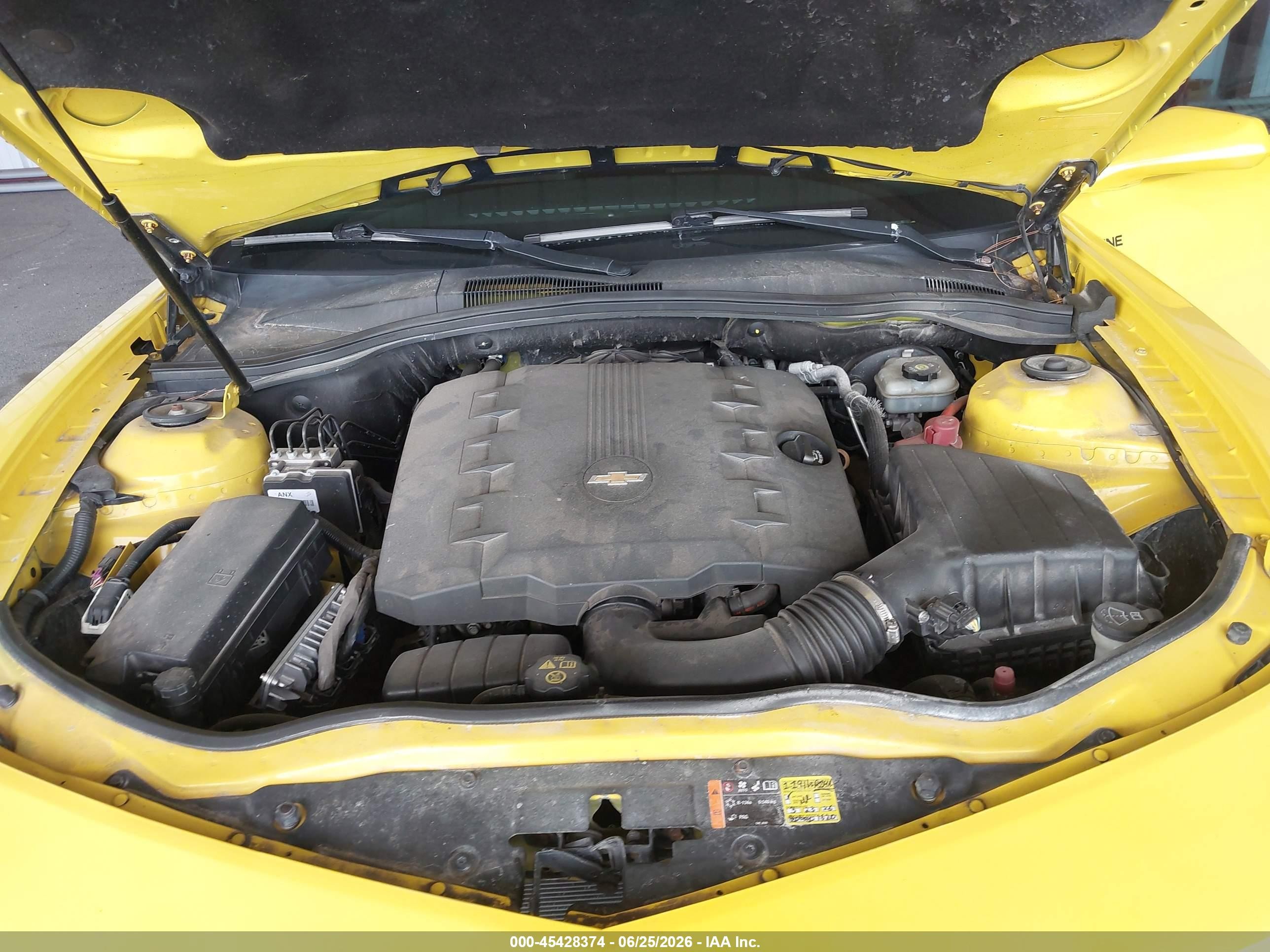 2012 Chevrolet Camaro 1lt Yellow vin: 2G1FF1E30C9139310
