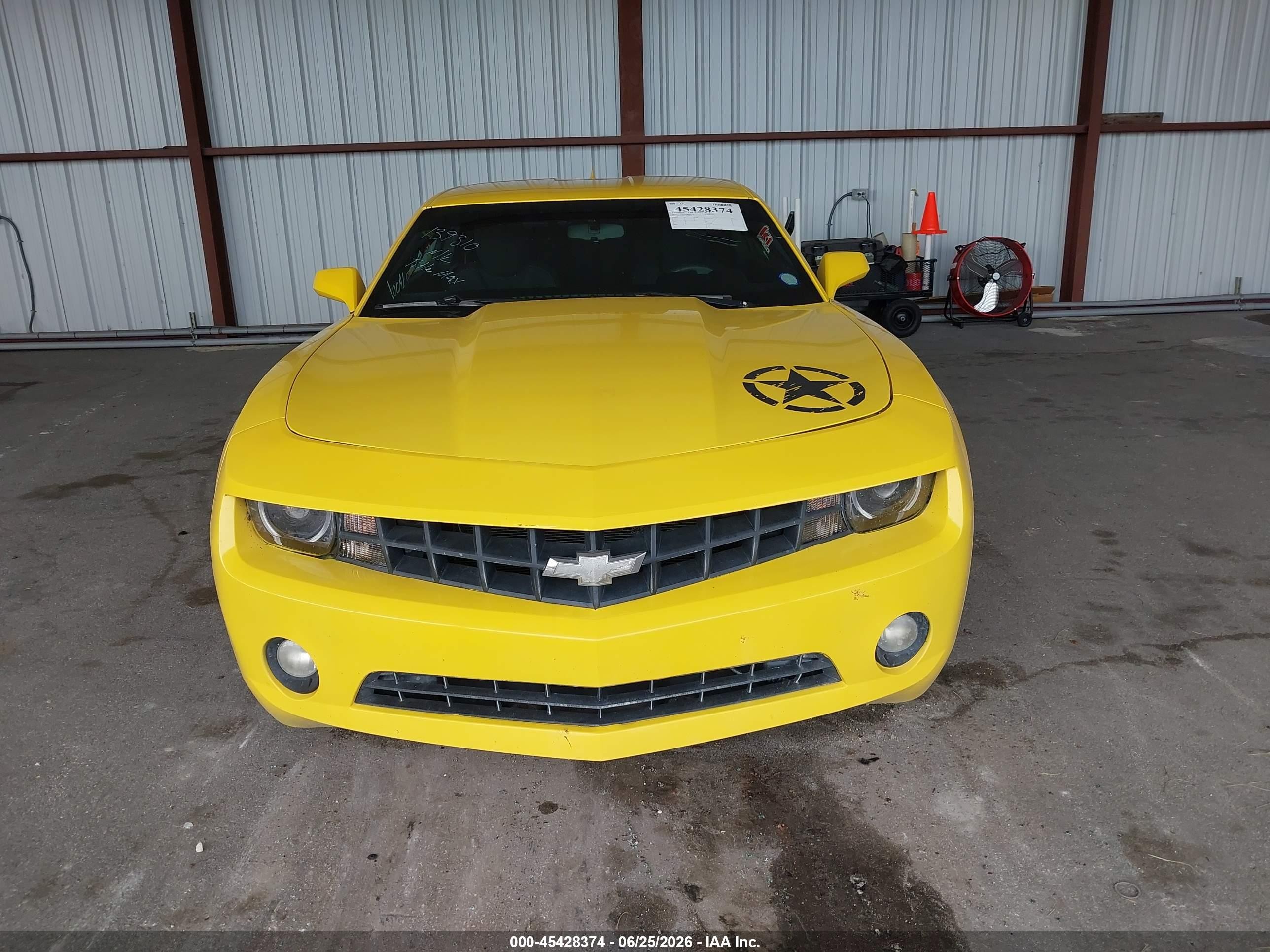 2012 Chevrolet Camaro 1lt Yellow vin: 2G1FF1E30C9139310