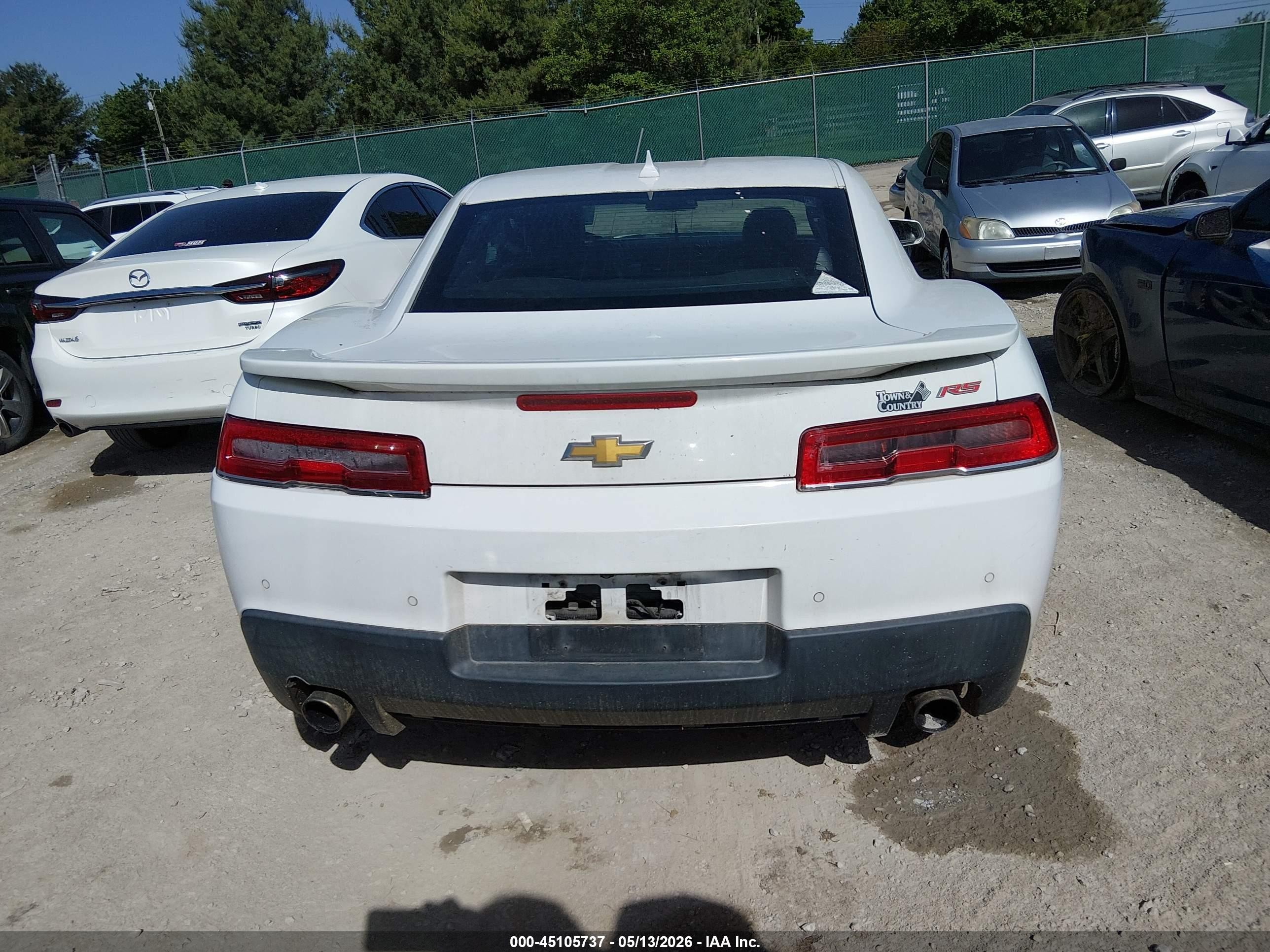 2015 Chevrolet Camaro 2lt White vin: 2G1FF1E31F9155505