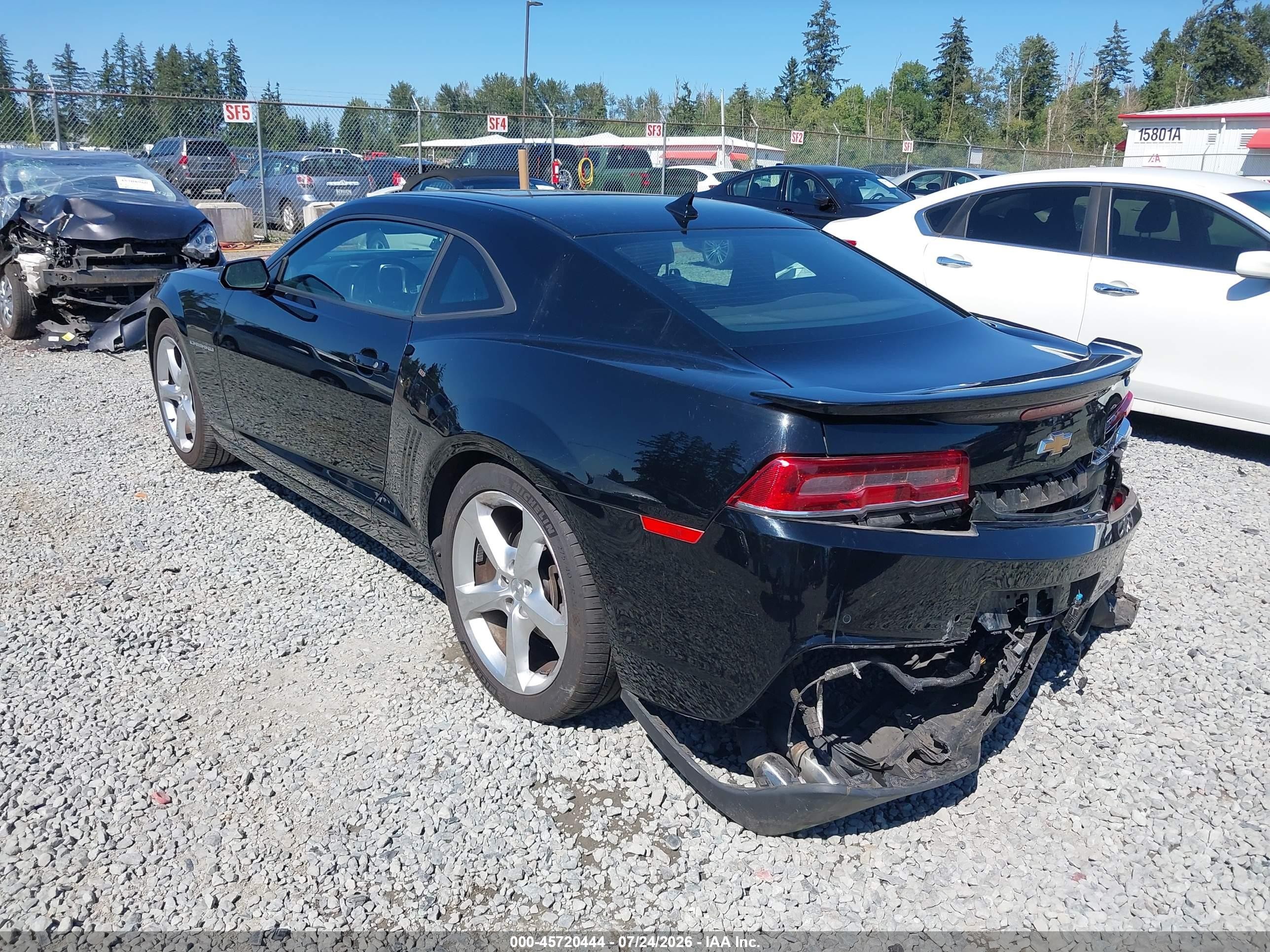 2015 Chevrolet Camaro 2lt Black vin: 2G1FF1E33F9190076