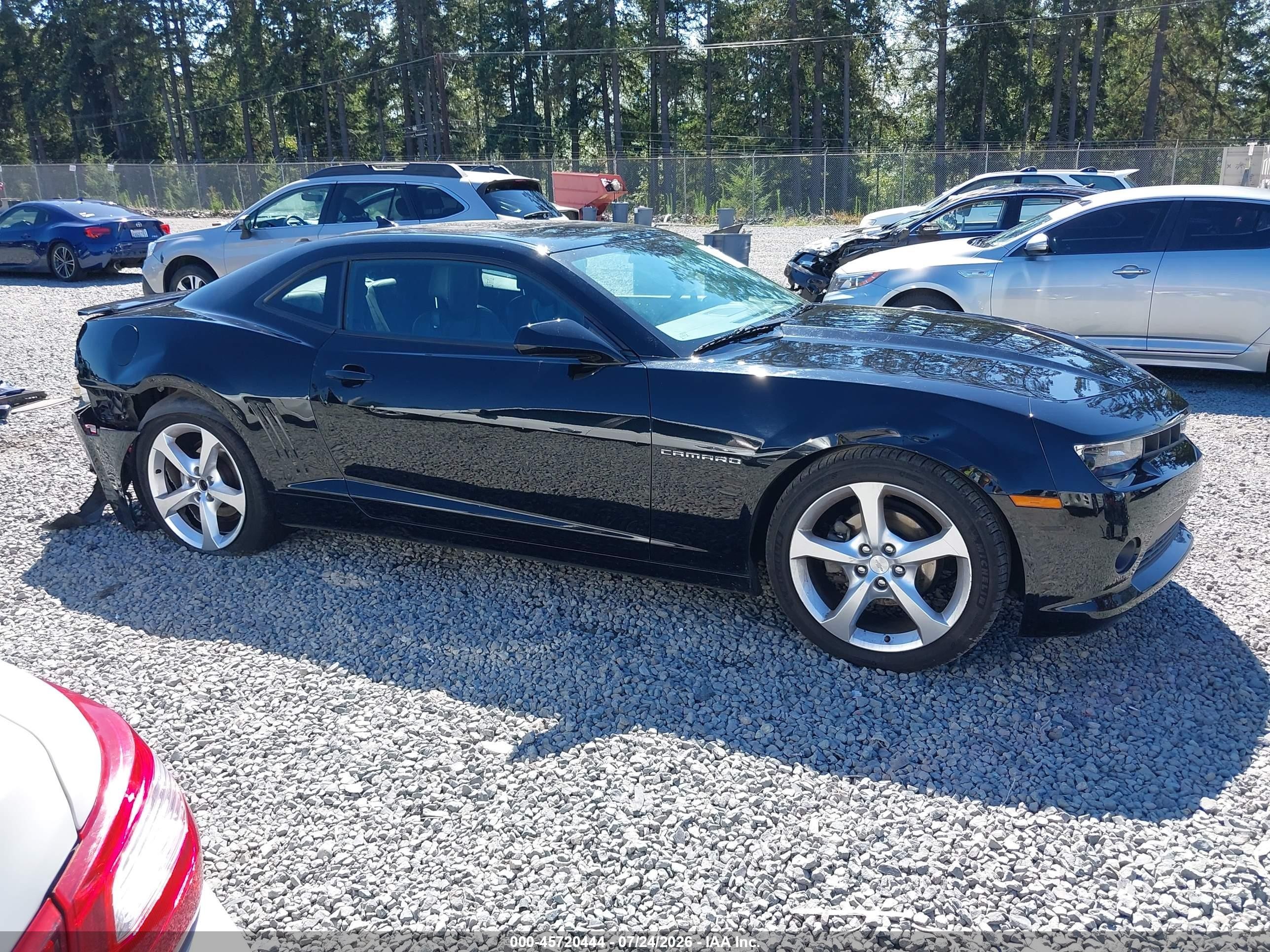 2015 Chevrolet Camaro 2lt Black vin: 2G1FF1E33F9190076