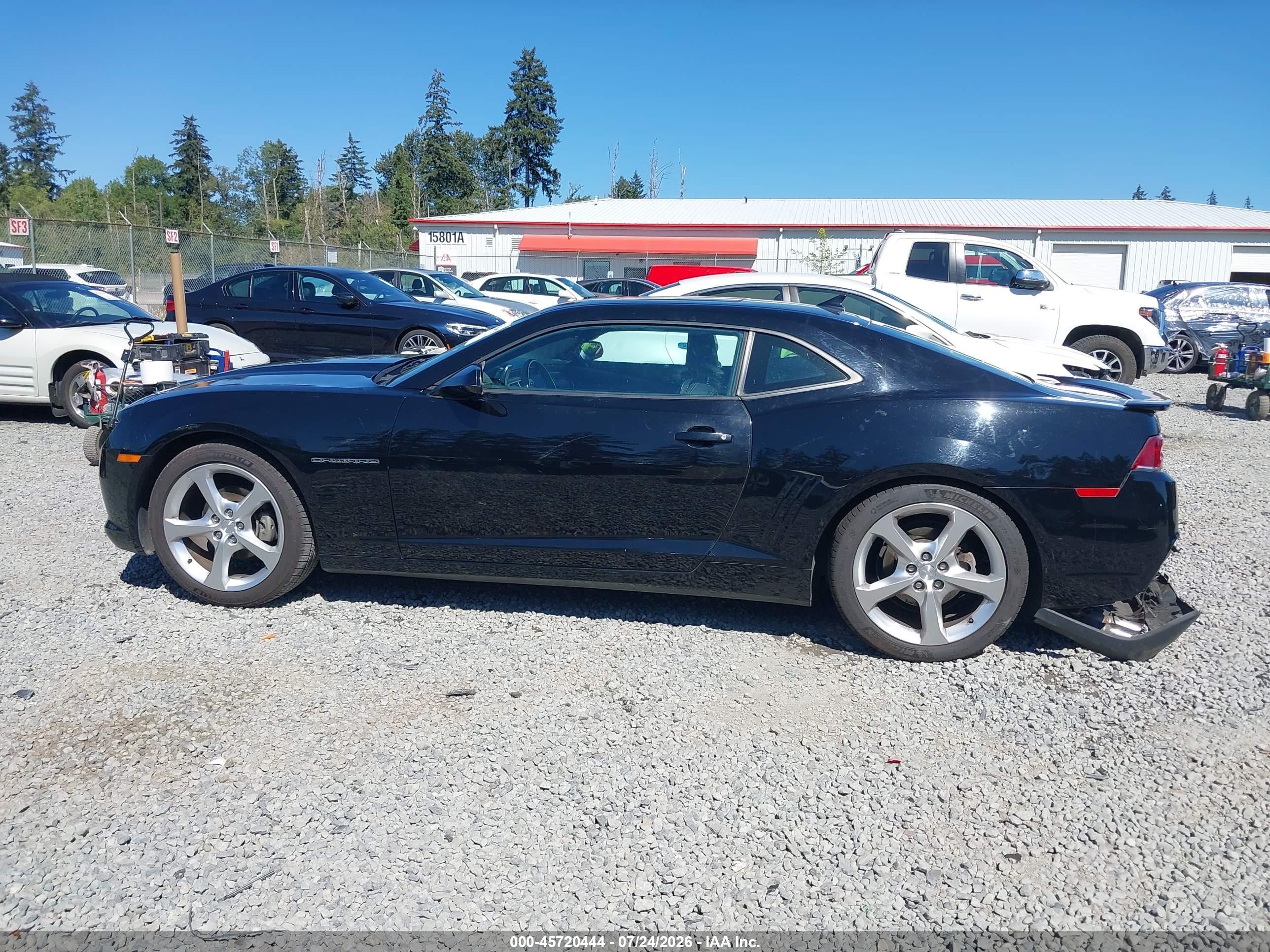 2015 Chevrolet Camaro 2lt Black vin: 2G1FF1E33F9190076