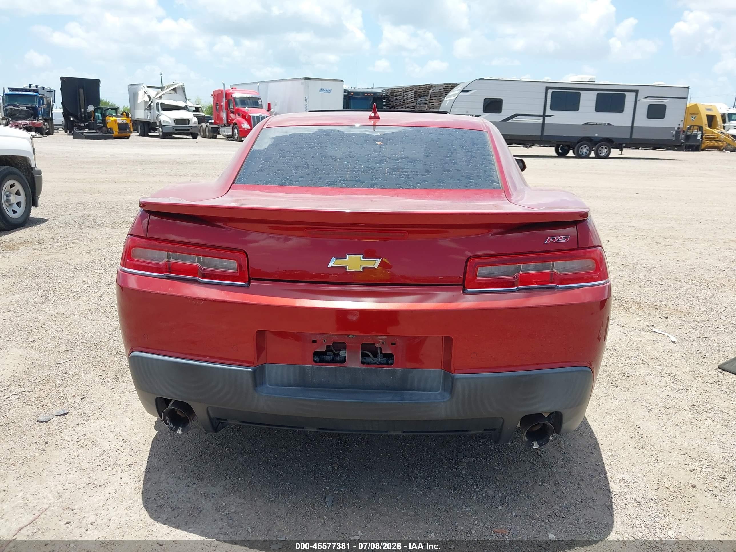 2015 Chevrolet Camaro 2lt Бордовый vin: 2G1FF1E35F9147522