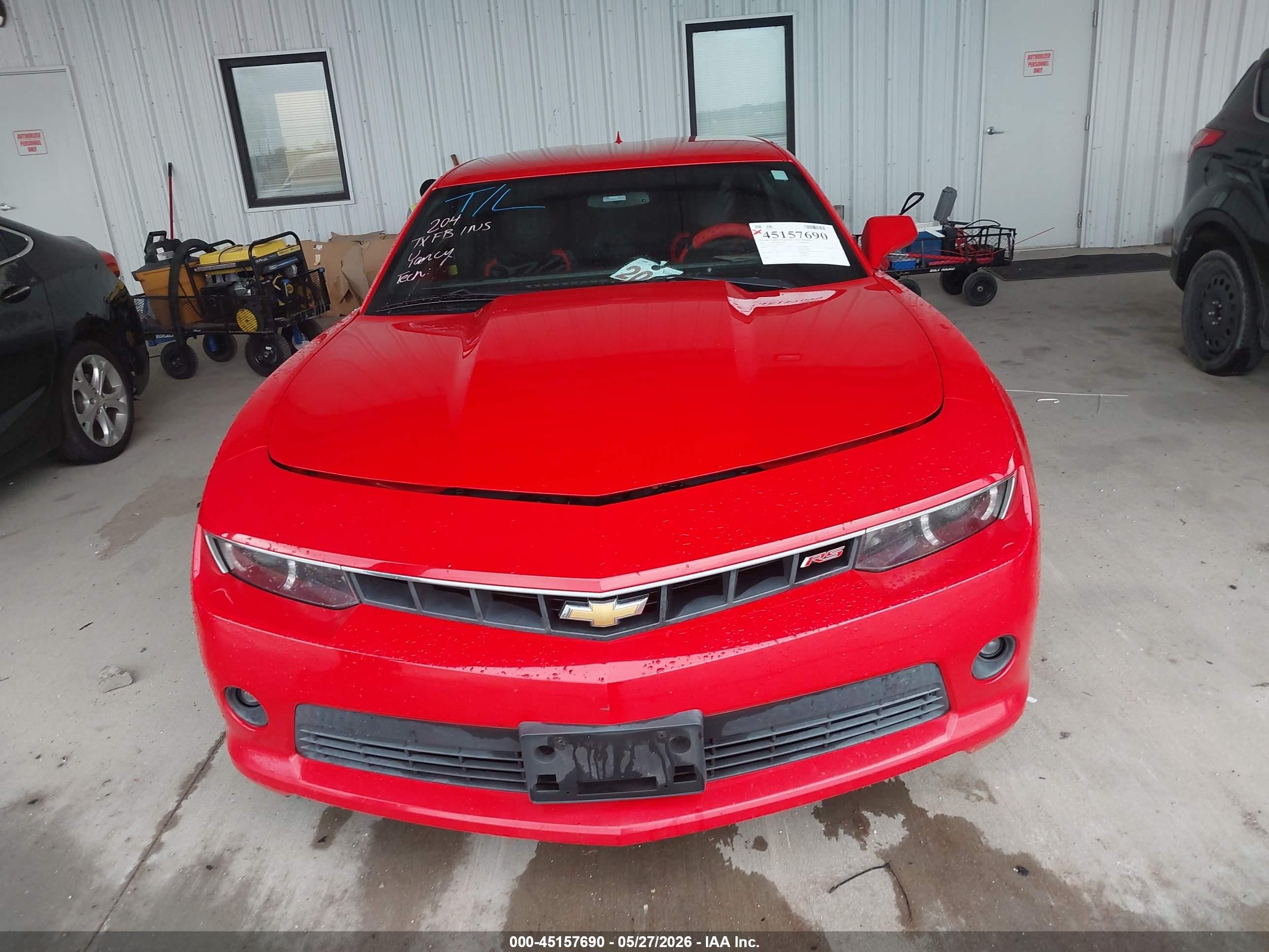 2015 Chevrolet Camaro 2lt Red vin: 2G1FF1E37F9167657