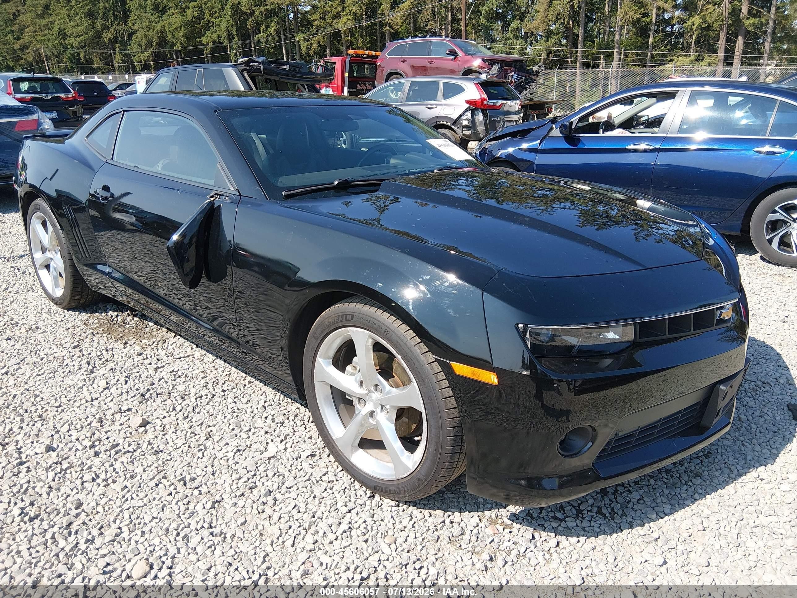 2015 Chevrolet Camaro 2lt Black vin: 2G1FF1E39F9264603