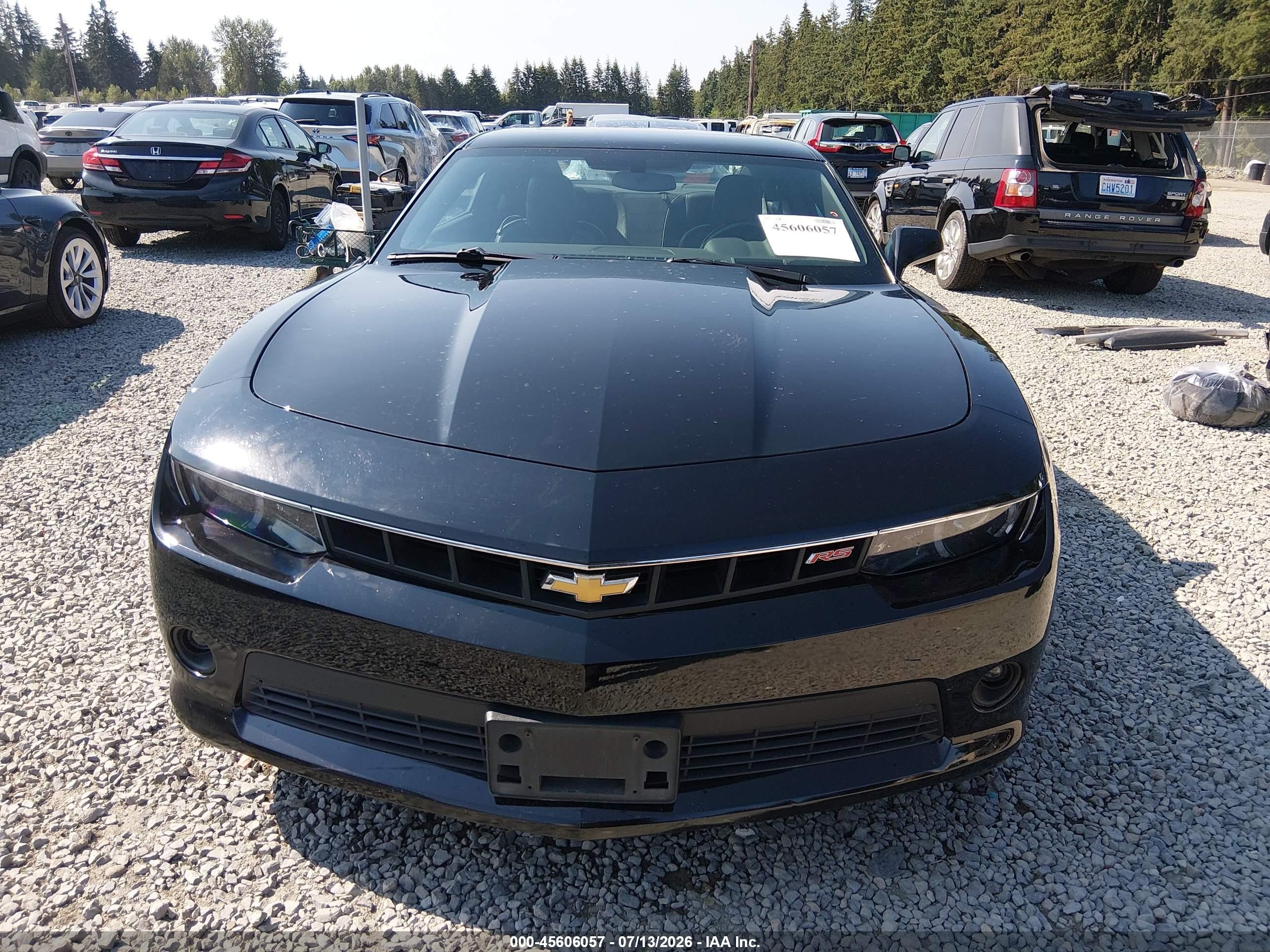 2015 Chevrolet Camaro 2lt Черный vin: 2G1FF1E39F9264603
