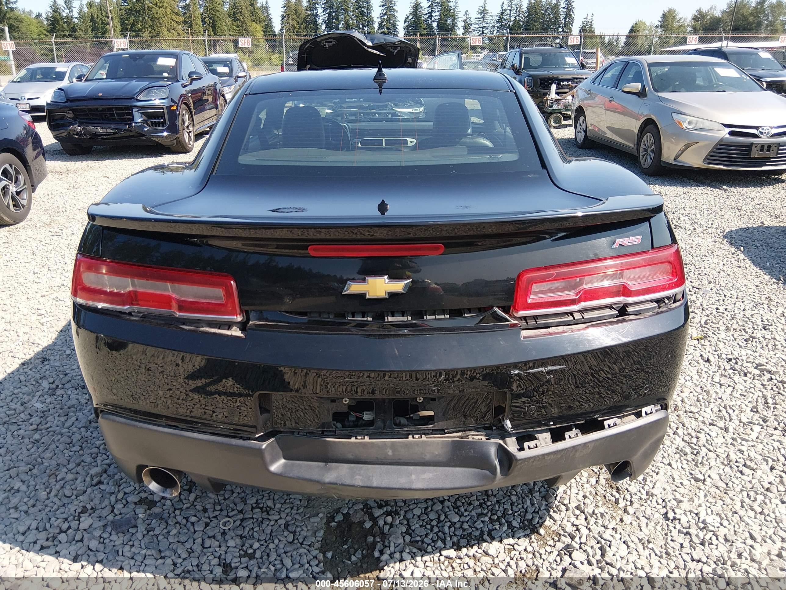 2015 Chevrolet Camaro 2lt Черный vin: 2G1FF1E39F9264603