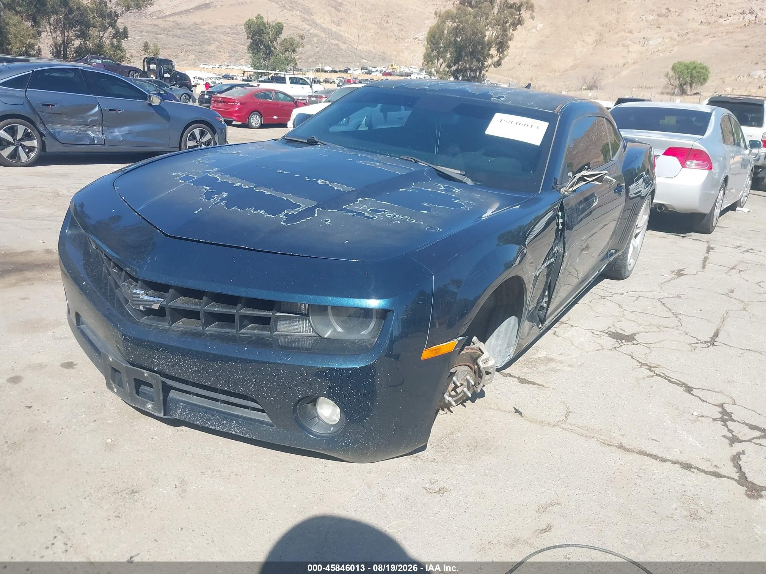 2011 Chevrolet Camaro 1lt Blue vin: 2G1FF1ED0B9107190