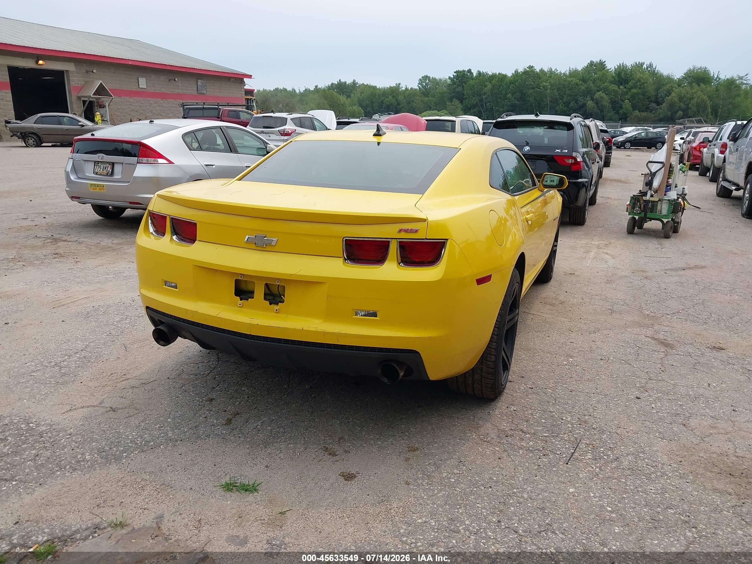 2010 Chevrolet Camaro 1lt Yellow vin: 2G1FF1EV4A9155377