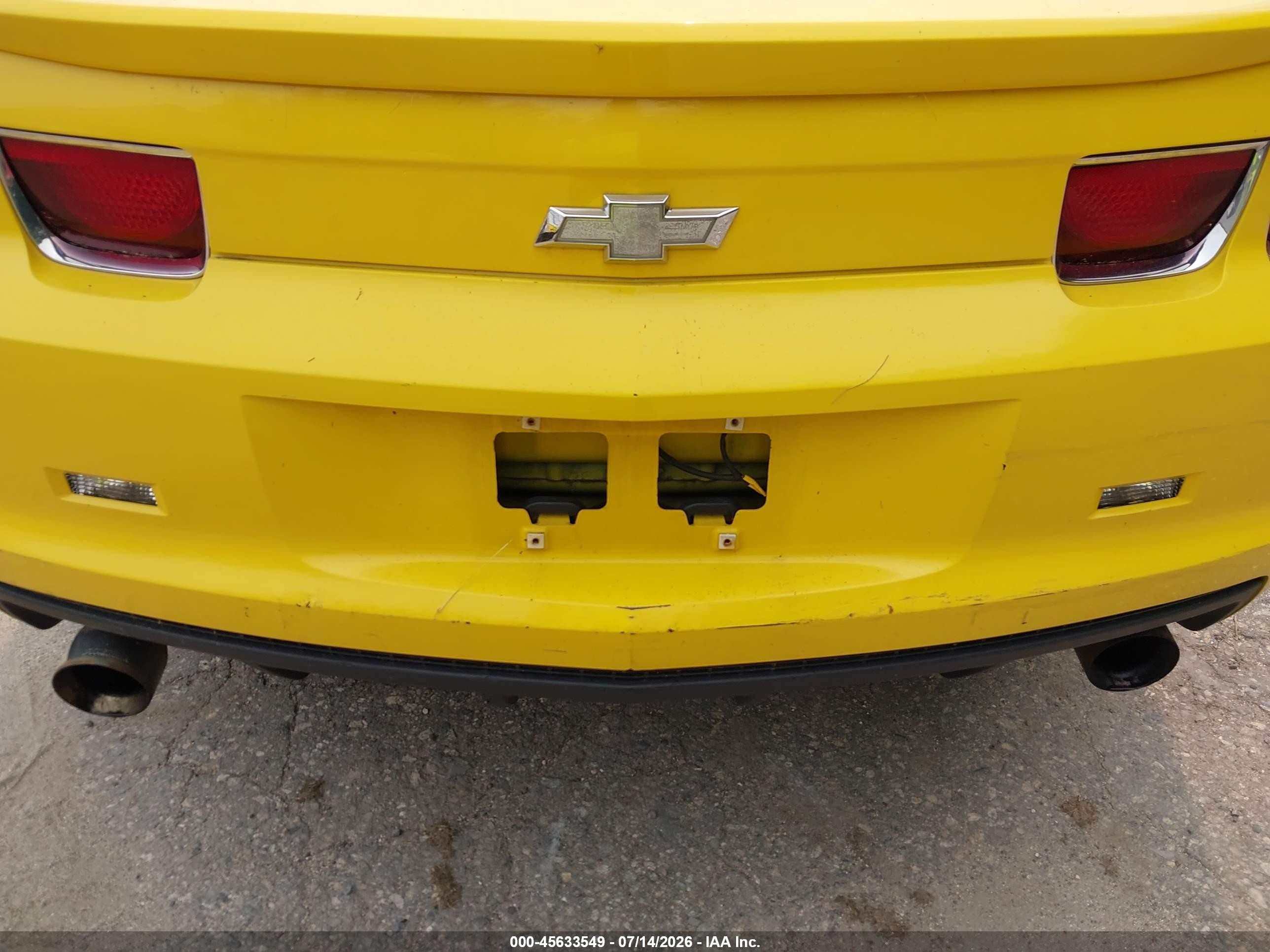 2010 Chevrolet Camaro 1lt Yellow vin: 2G1FF1EV4A9155377