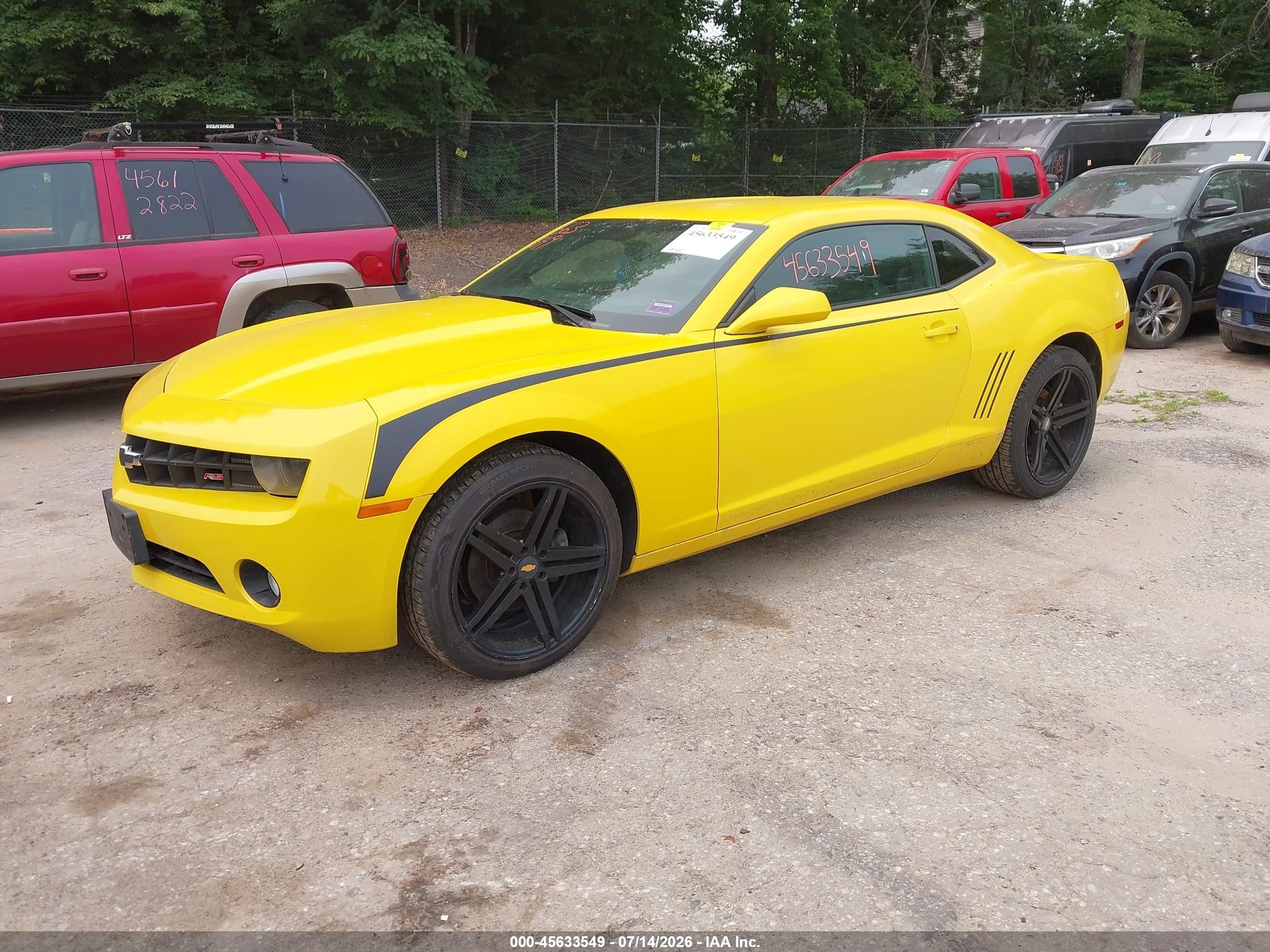 2010 Chevrolet Camaro 1lt Yellow vin: 2G1FF1EV4A9155377