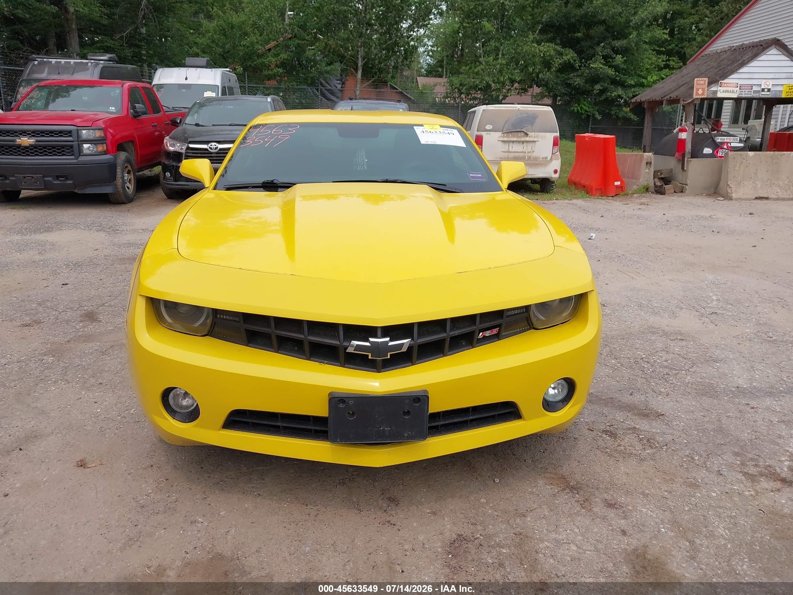 2010 Chevrolet Camaro 1lt Yellow vin: 2G1FF1EV4A9155377