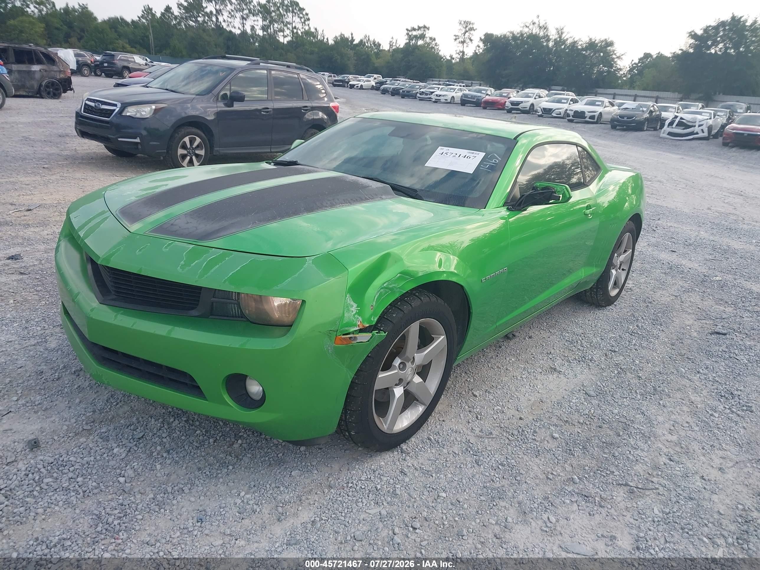 2010 Chevrolet Camaro 1lt Green vin: 2G1FF1EV6A9221654