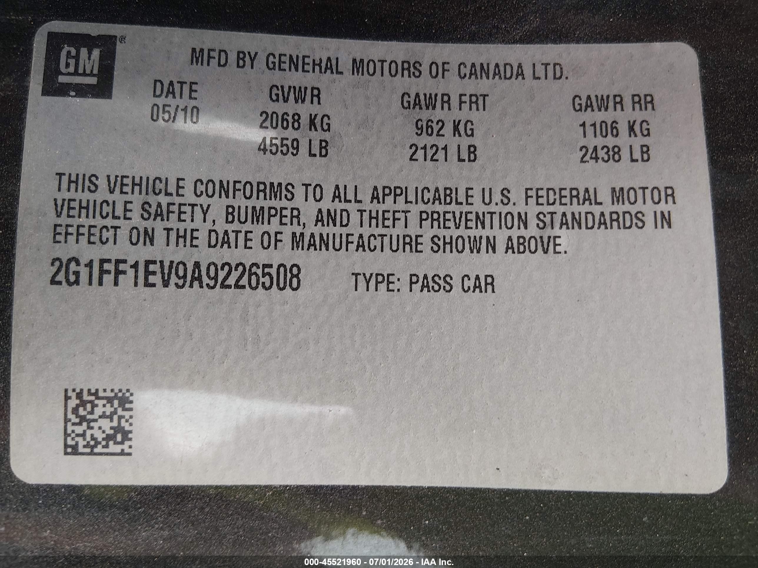 2010 Chevrolet Camaro 1lt Black vin: 2G1FF1EV9A9226508