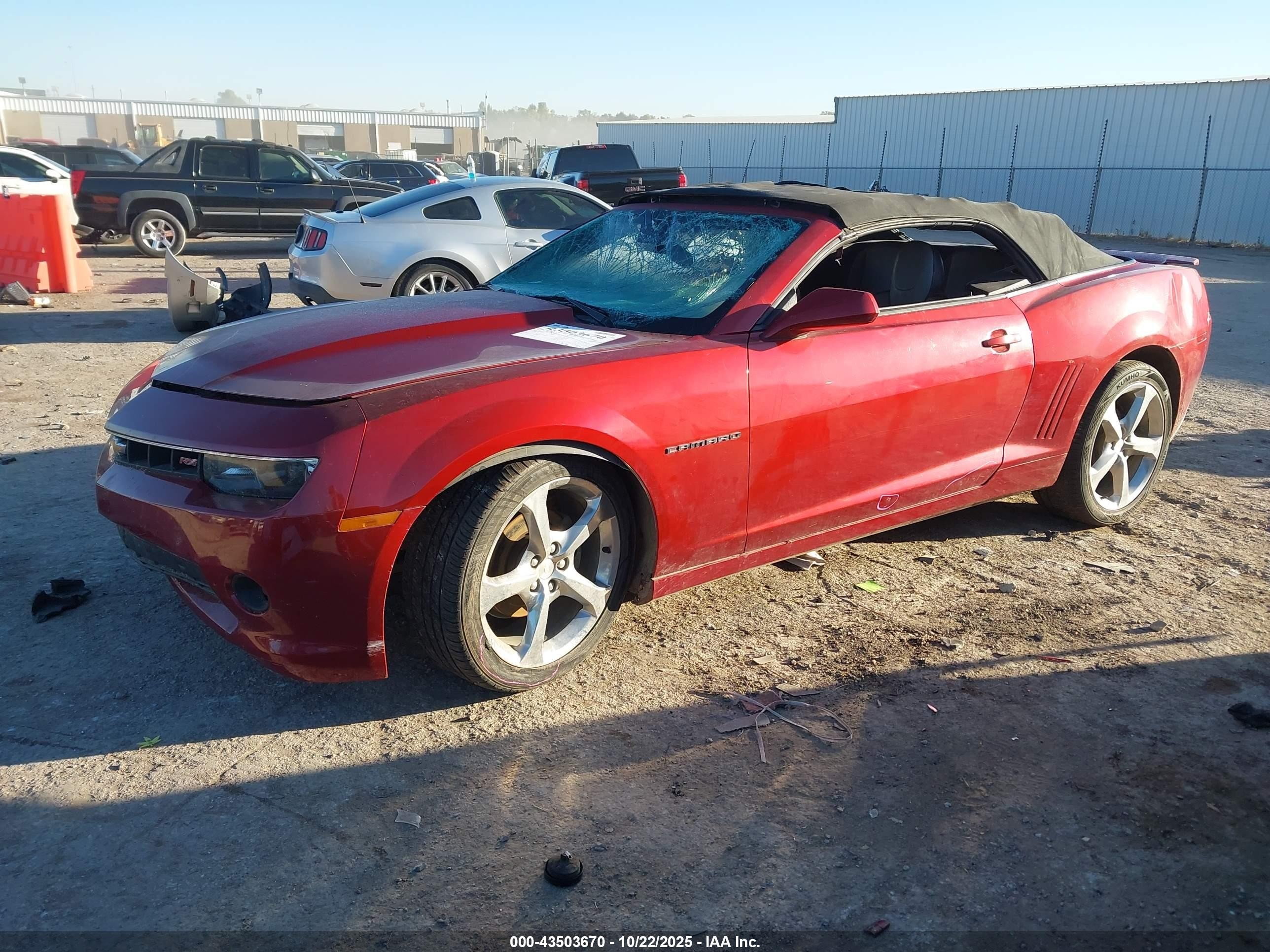 2015 Chevrolet Camaro 2lt Red vin: 2G1FF3D31F9295132