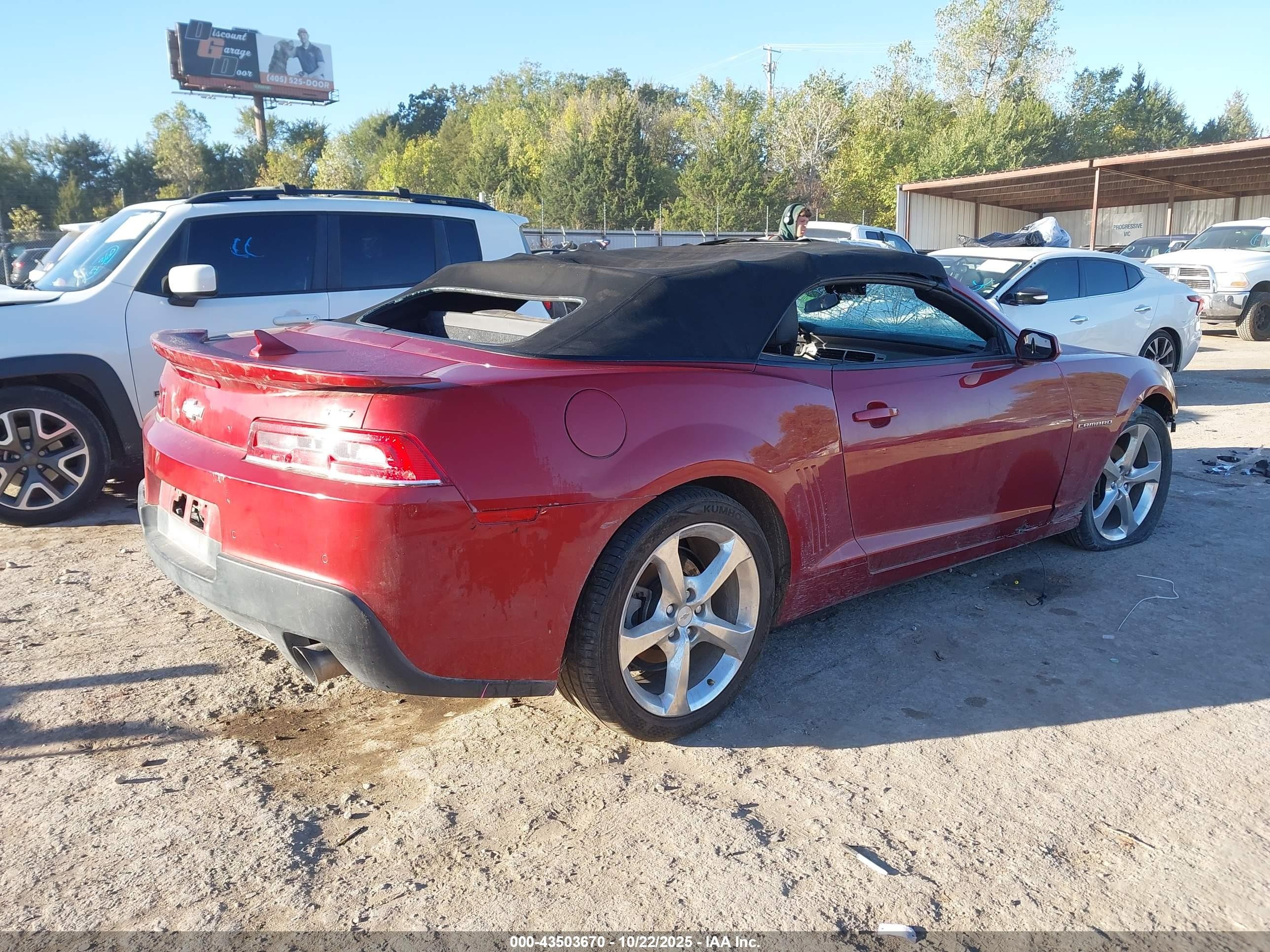 2015 Chevrolet Camaro 2lt Red vin: 2G1FF3D31F9295132