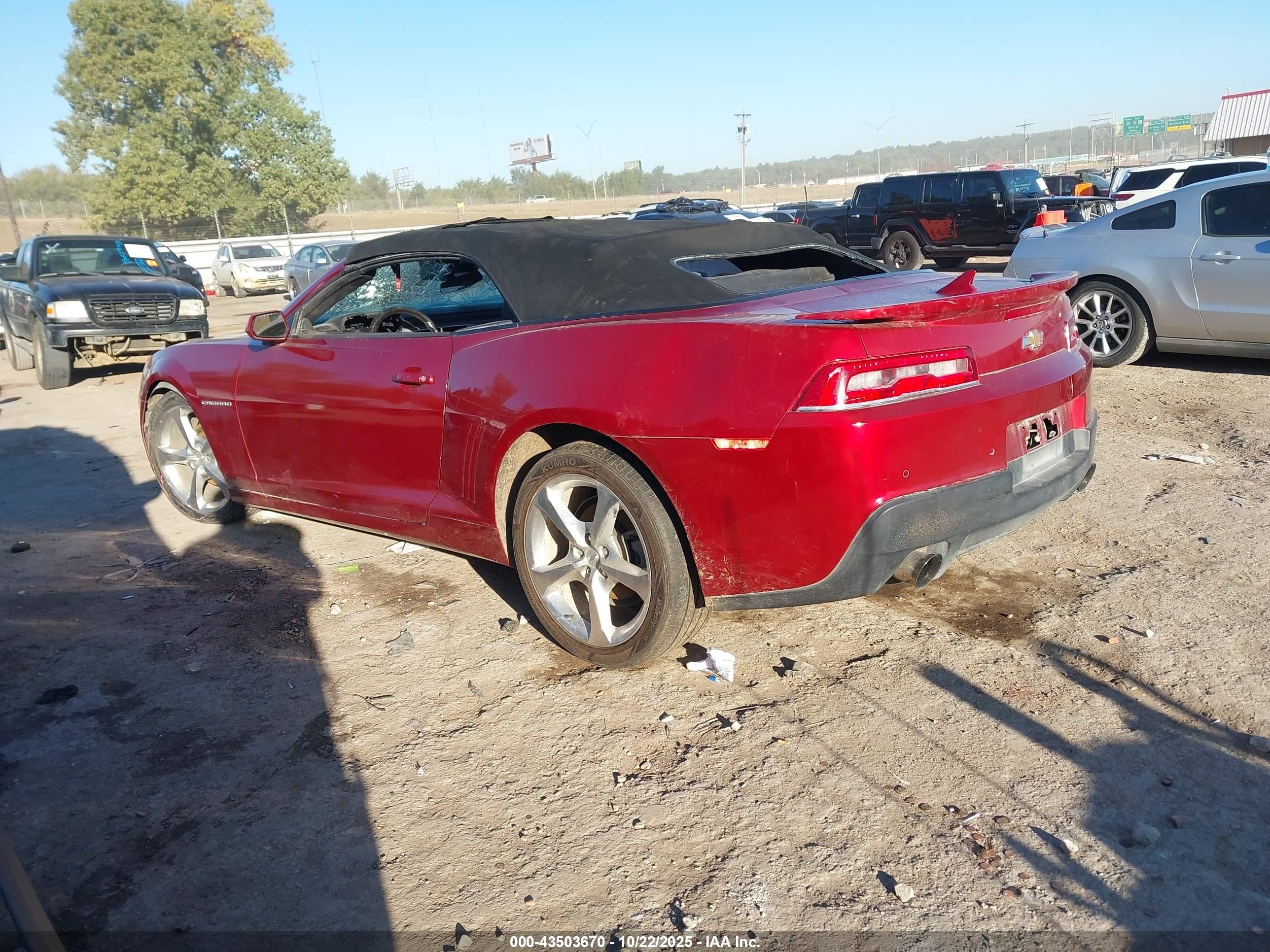 2015 Chevrolet Camaro 2lt Red vin: 2G1FF3D31F9295132