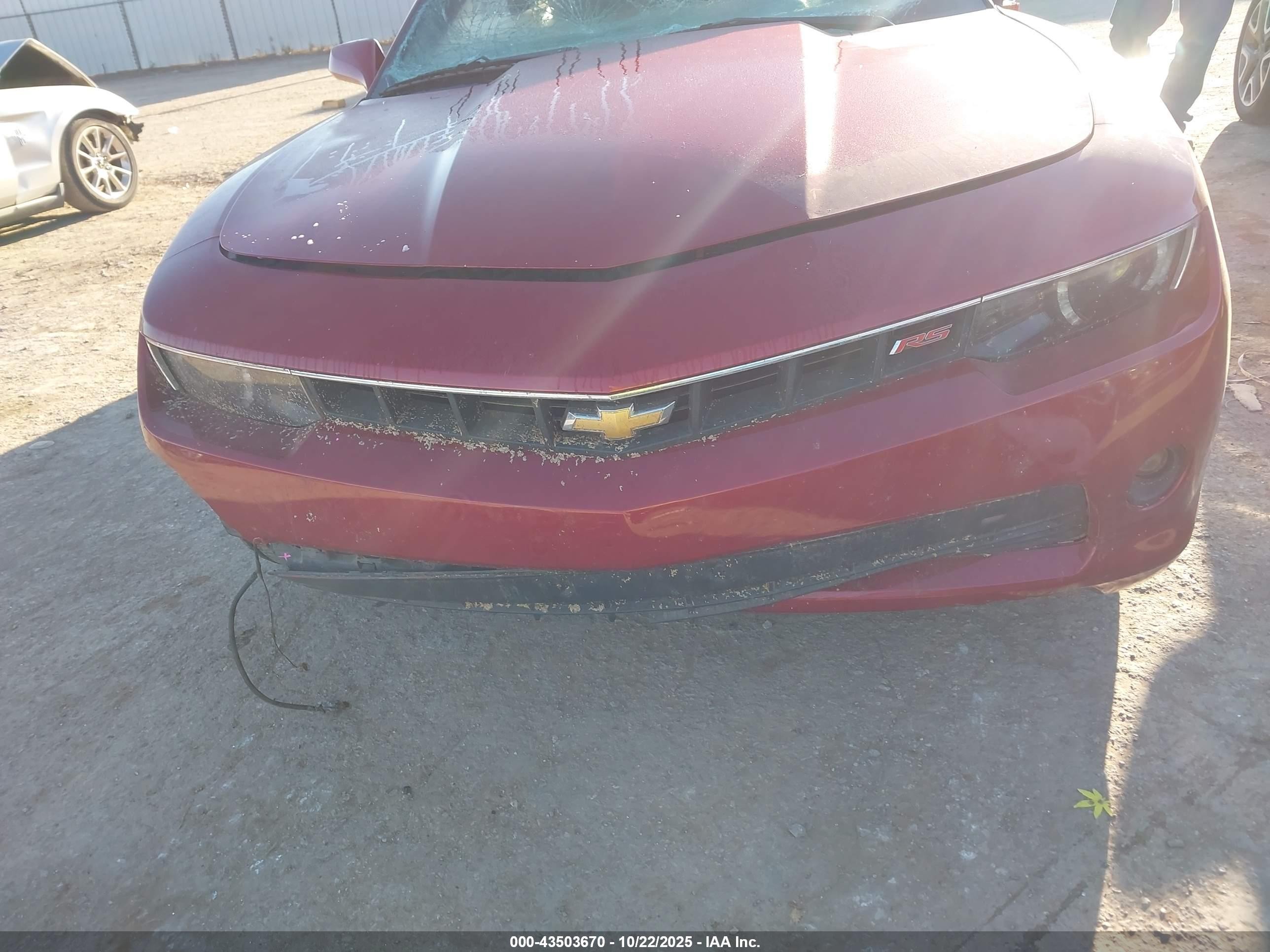 2015 Chevrolet Camaro 2lt Red vin: 2G1FF3D31F9295132