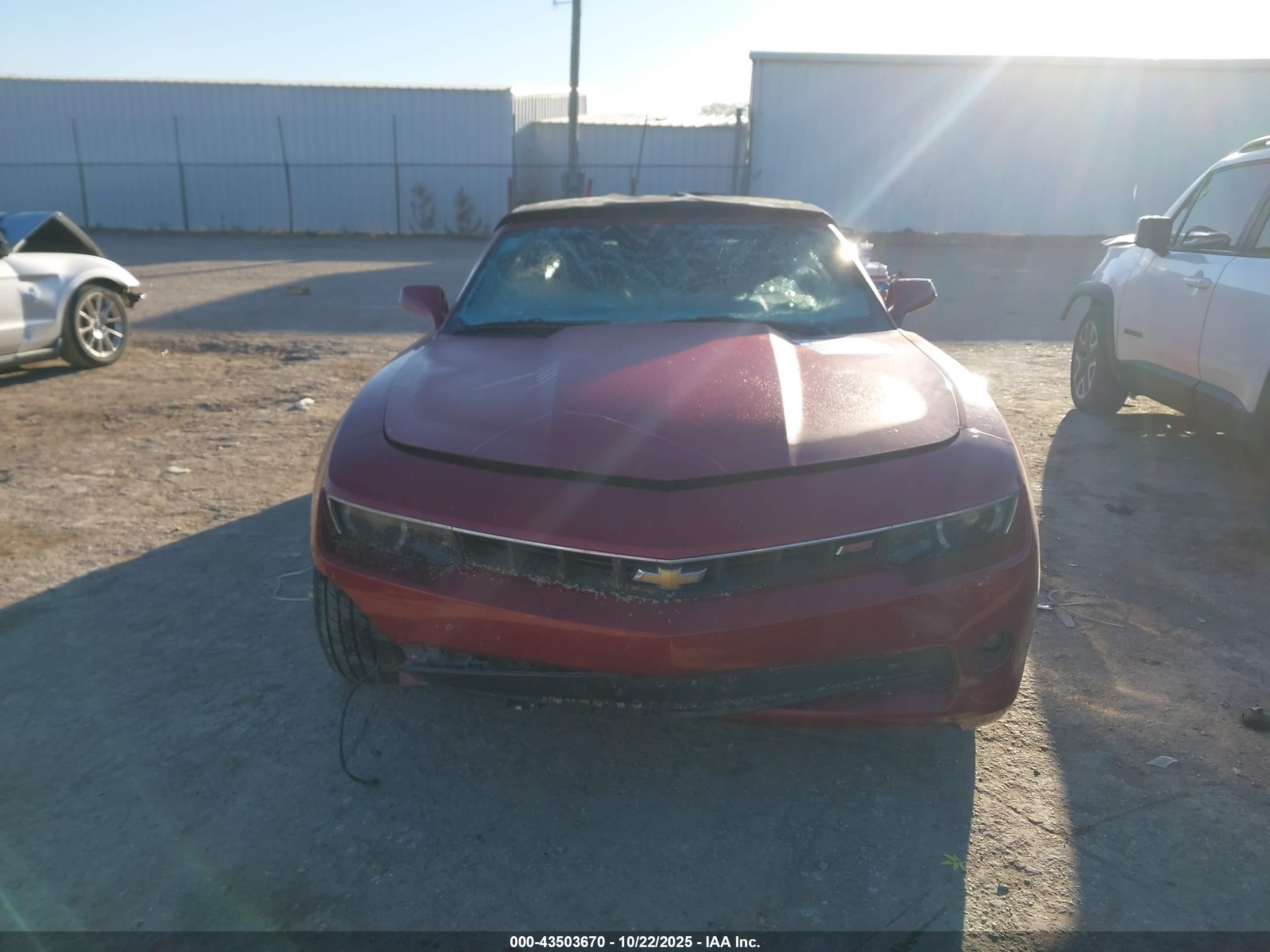 2015 Chevrolet Camaro 2lt Red vin: 2G1FF3D31F9295132