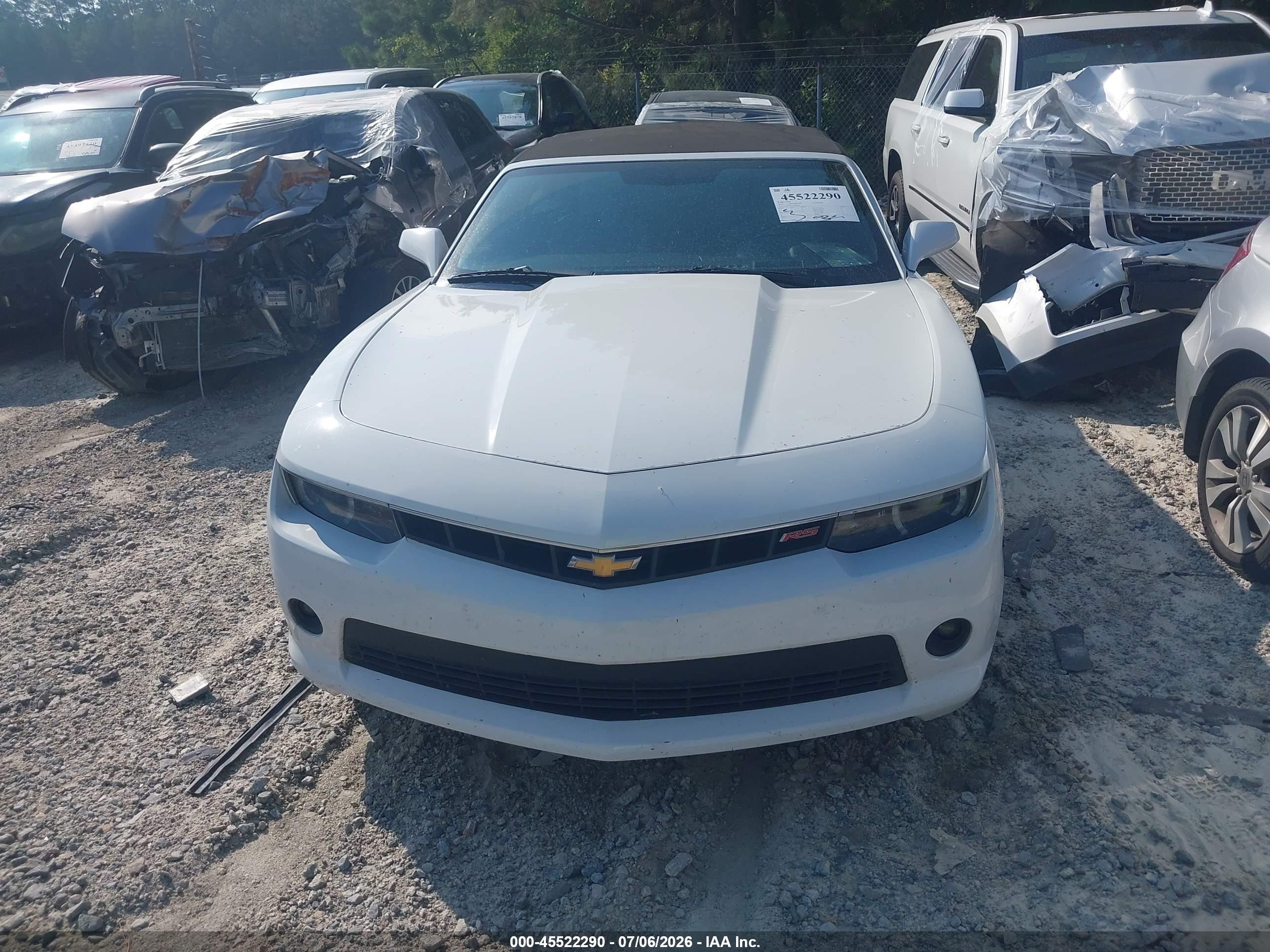 2015 Chevrolet Camaro 2lt White vin: 2G1FF3D34F9272265