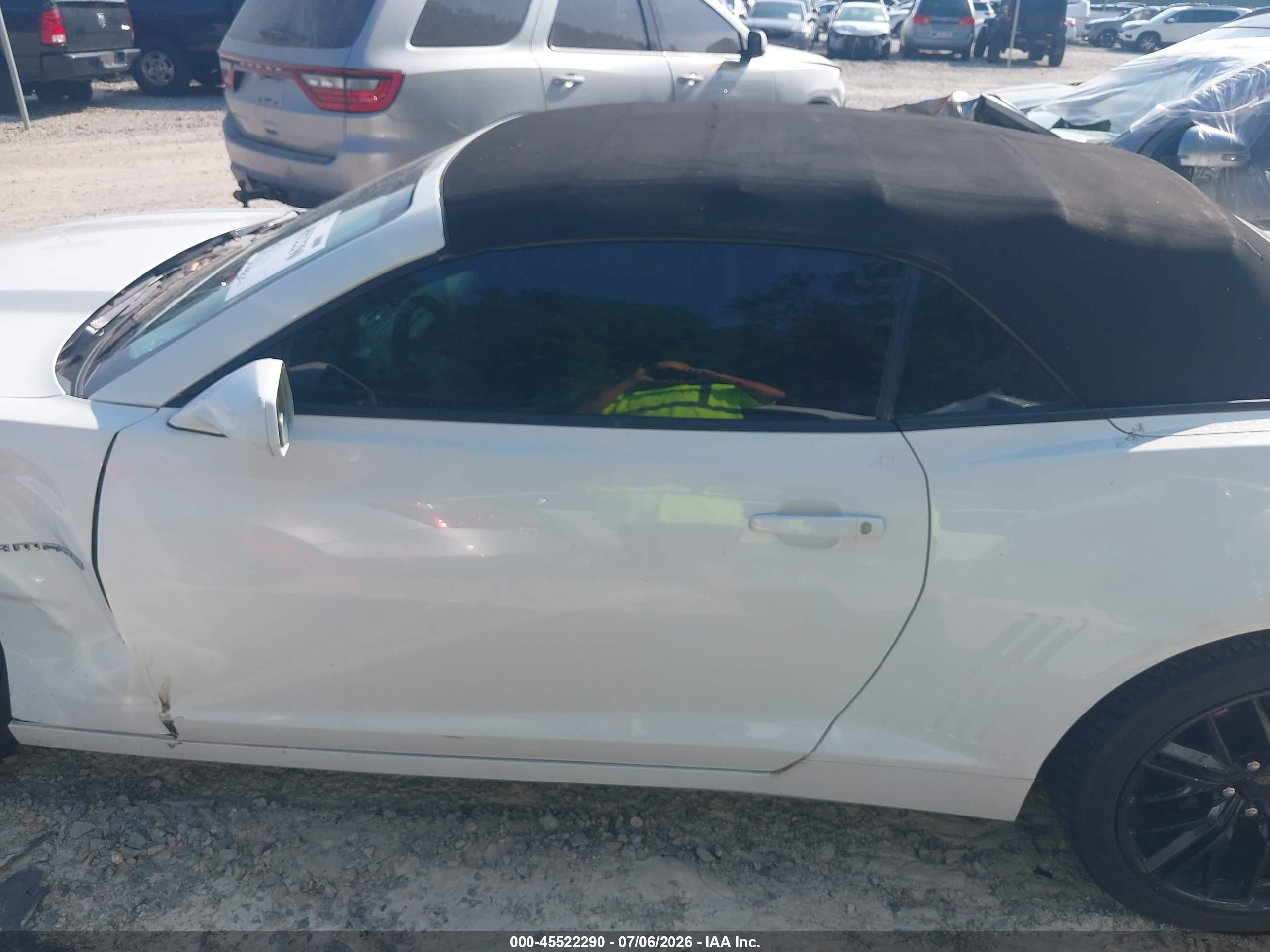 2015 Chevrolet Camaro 2lt White vin: 2G1FF3D34F9272265