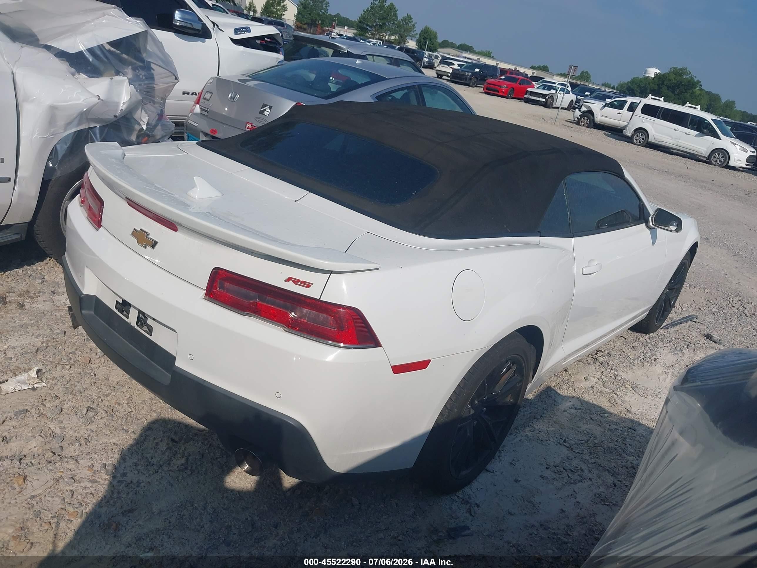 2015 Chevrolet Camaro 2lt White vin: 2G1FF3D34F9272265