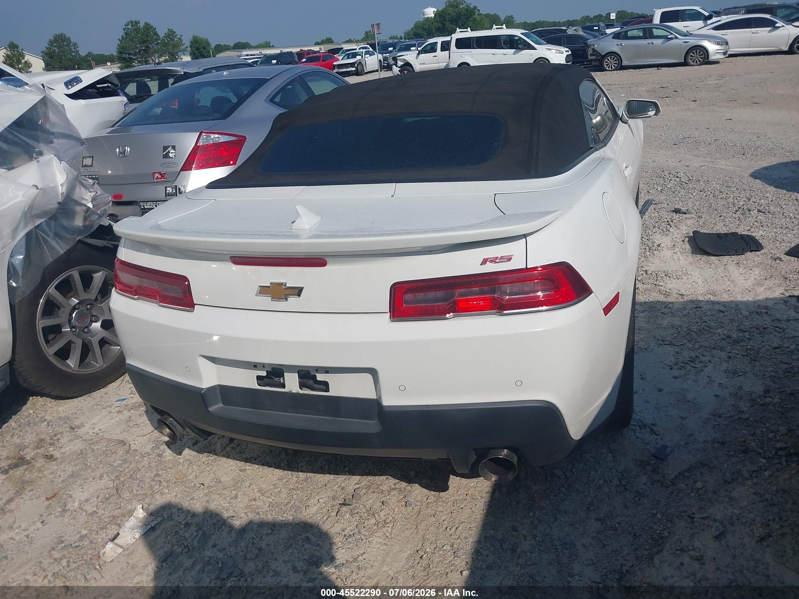 2015 Chevrolet Camaro 2lt White vin: 2G1FF3D34F9272265